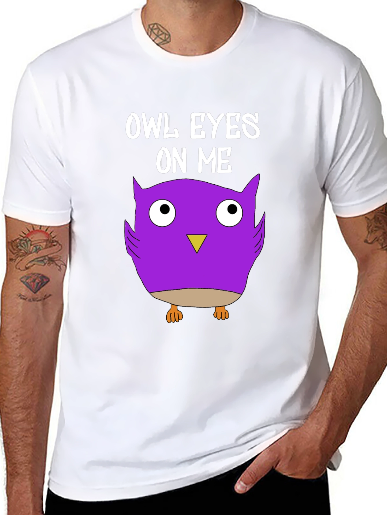 Owl Eyes On Me Graphic Tee - Black