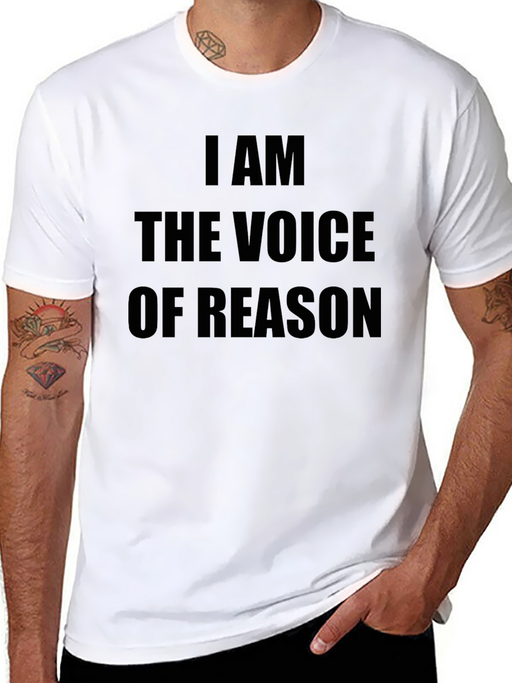 I AM THE VOICE OF REASON Black Graphic Tee
