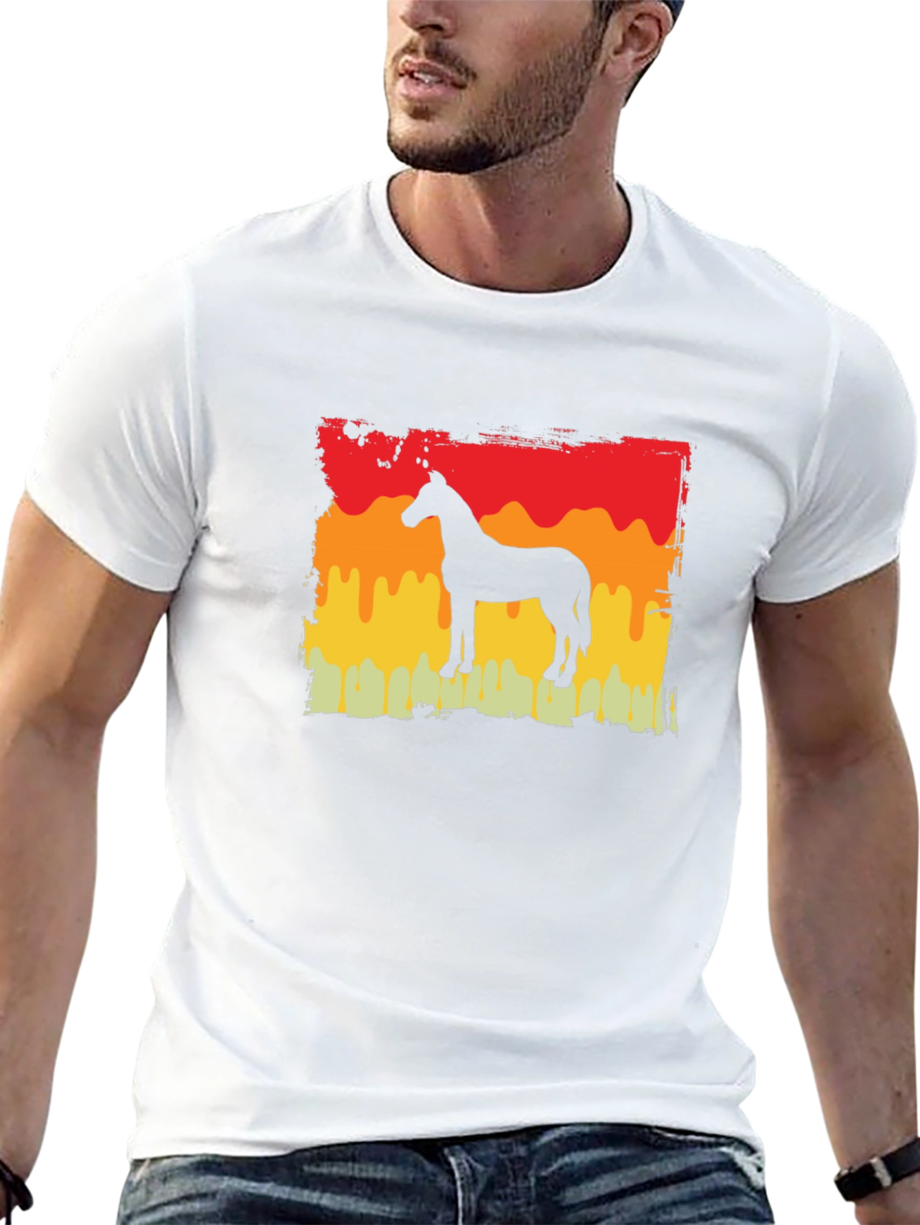 Horse Silhouette Sunset T-Shirt - Equestrian Style