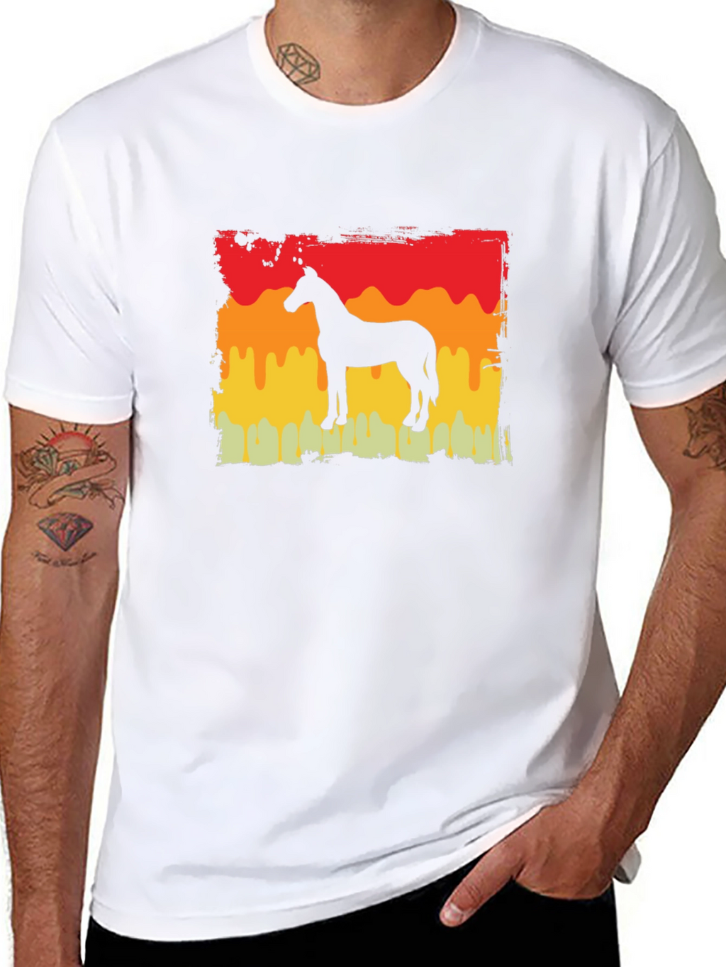 Horse Silhouette Sunset T-Shirt - Equestrian Style