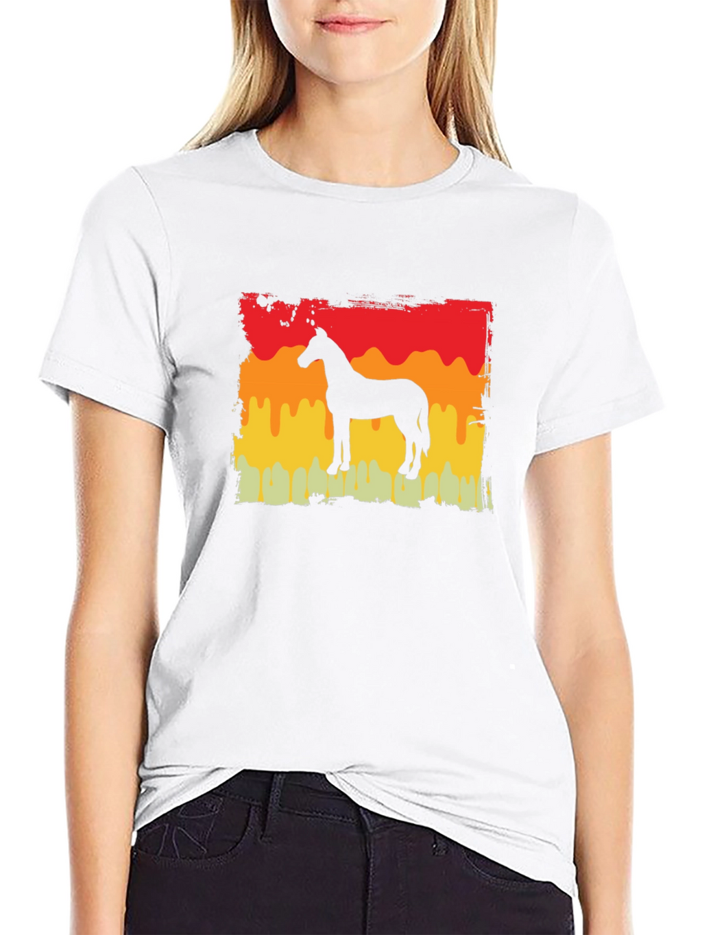 Horse Silhouette Sunset T-Shirt - Equestrian Style