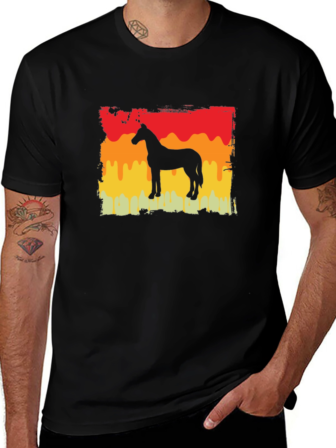 Horse Silhouette Sunset T-Shirt - Equestrian Style