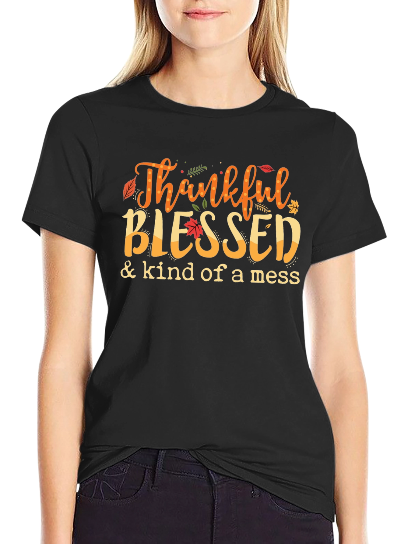 Thankful Blessed T-Shirt Autumn Graphic Tee