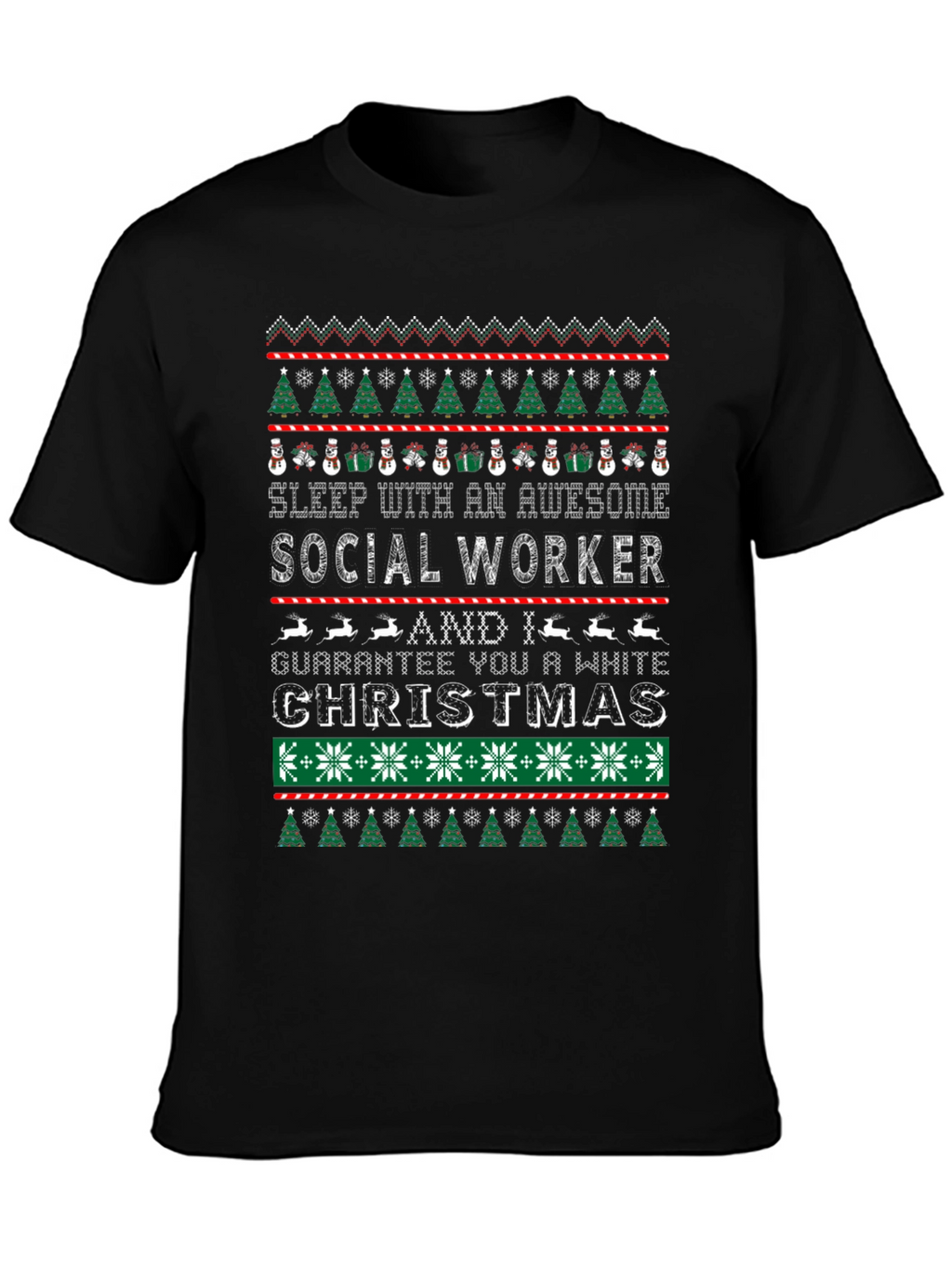 Awesome Social Worker Ugly Christmas Sweater T-Shirt
