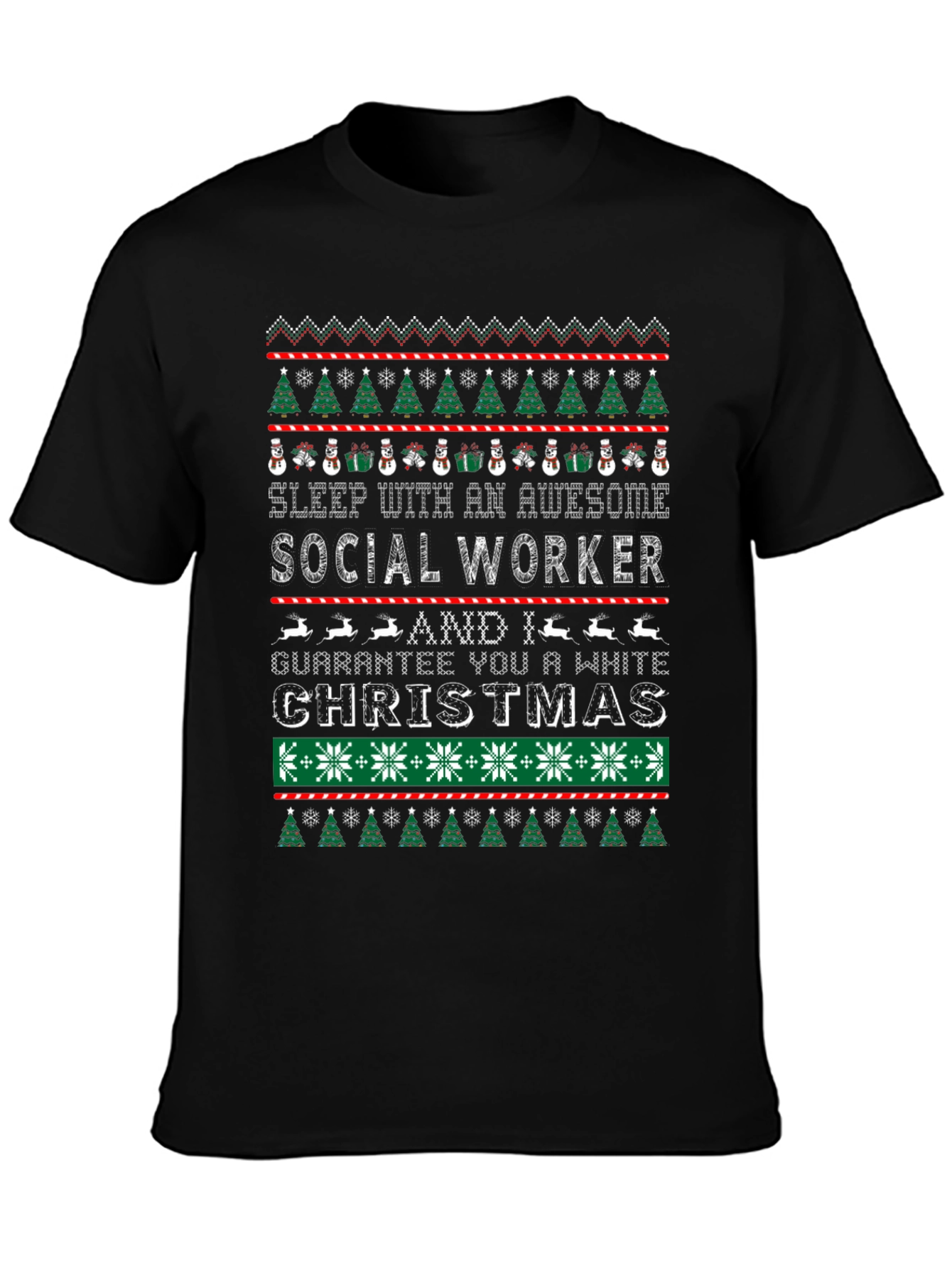 Awesome Social Worker Ugly Christmas Sweater T-Shirt