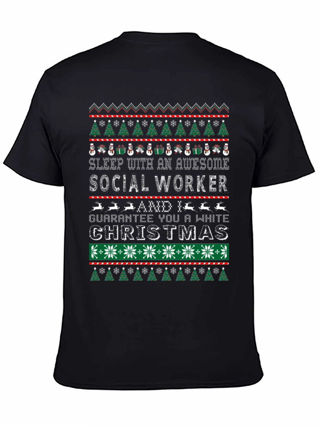 Awesome Social Worker Ugly Christmas Sweater T-Shirt
