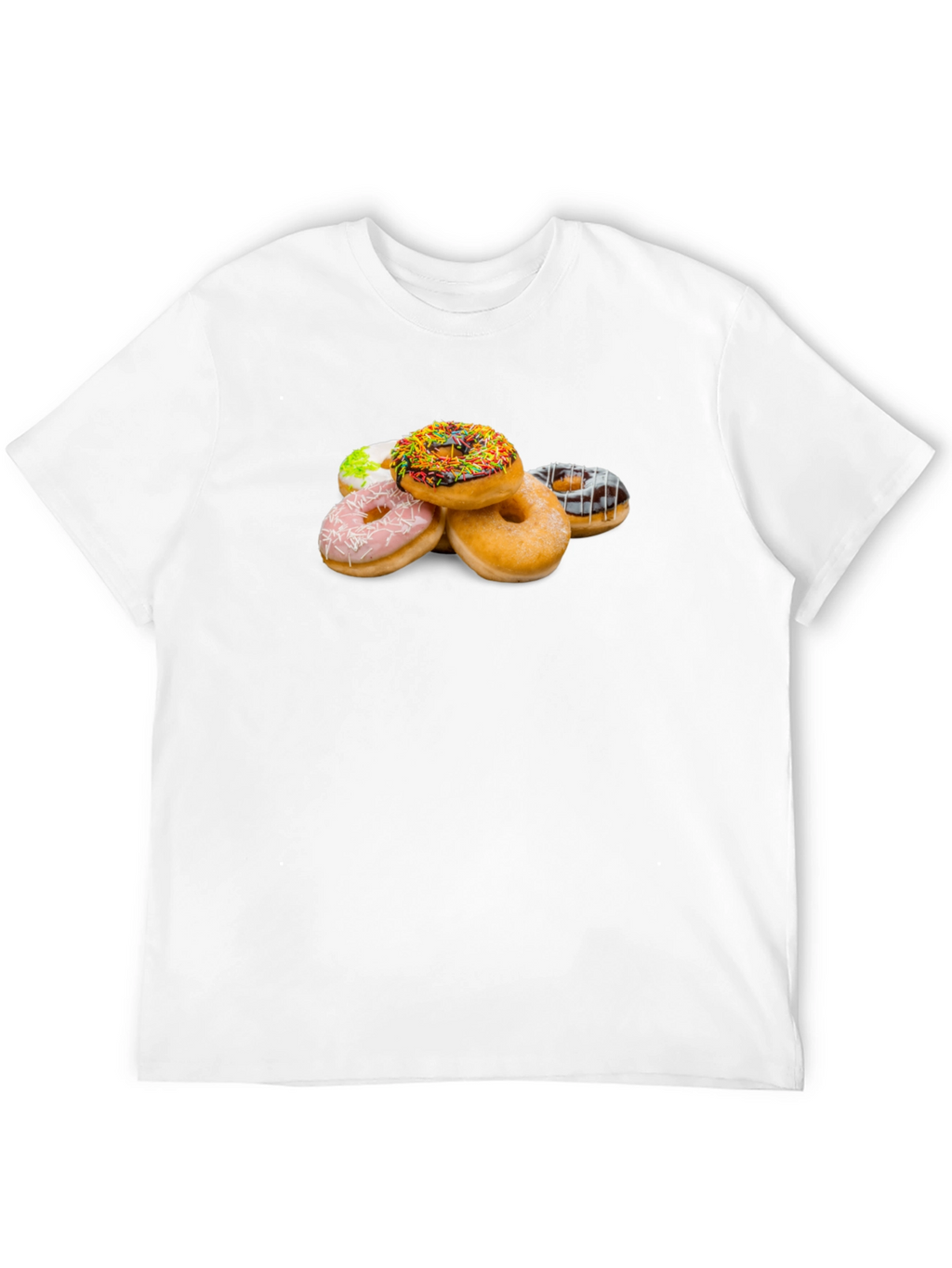Donut Stack Graphic Tee - Black Crew Neck Shirt