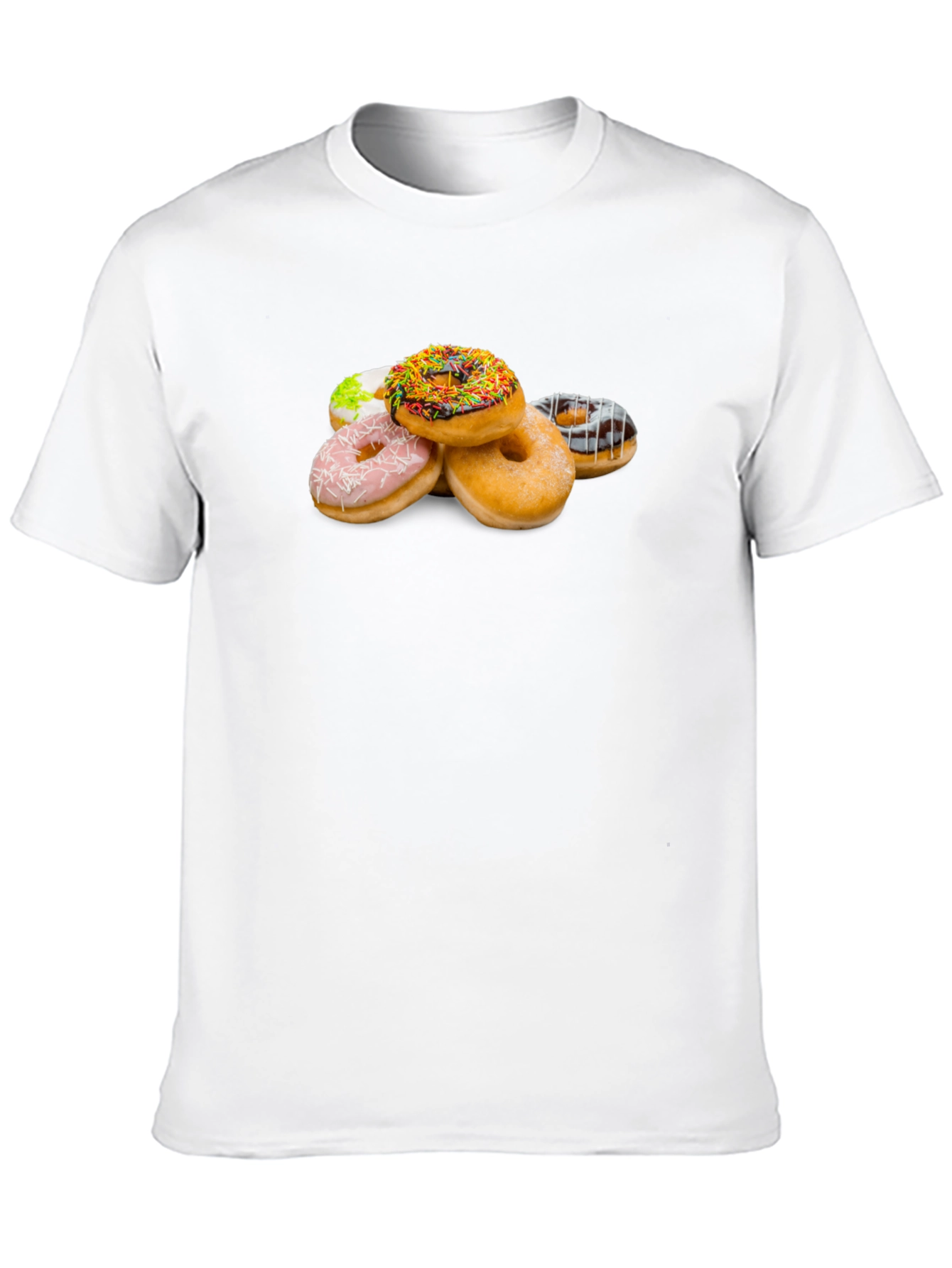 Donut Stack Graphic Tee - Black Crew Neck Shirt