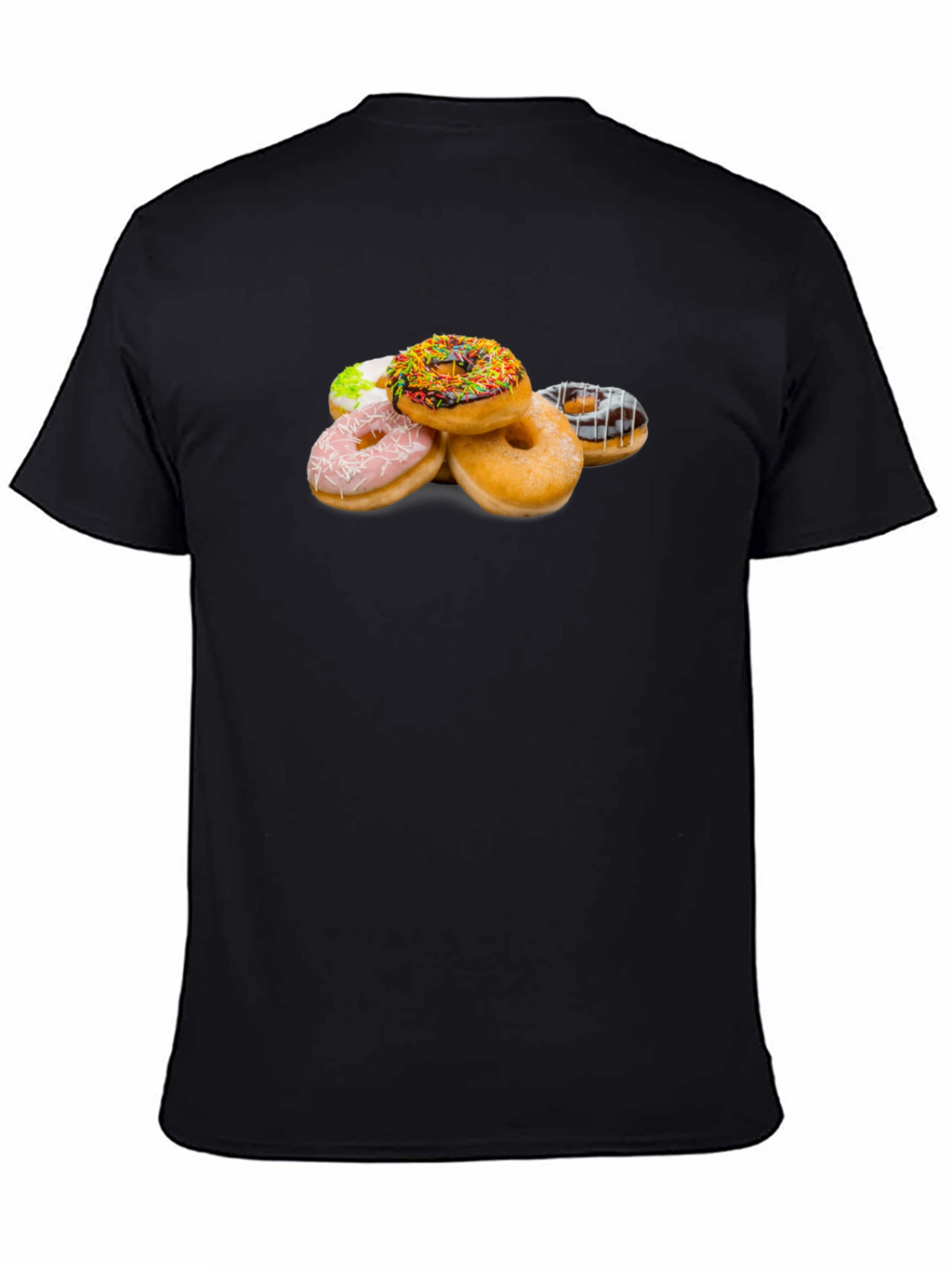 Donut Stack Graphic Tee - Black Crew Neck Shirt