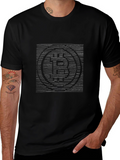 Bitcoin Stripes Graphic T-Shirt - Black