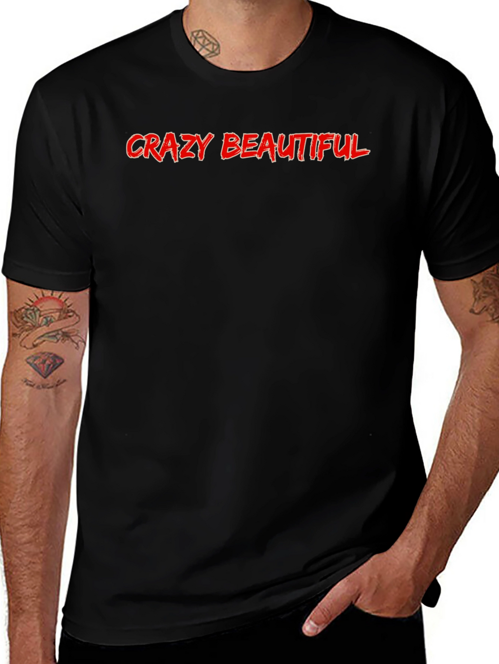 Crazy Beautiful Graphic Tee - Soft Cotton Black T-Shirt