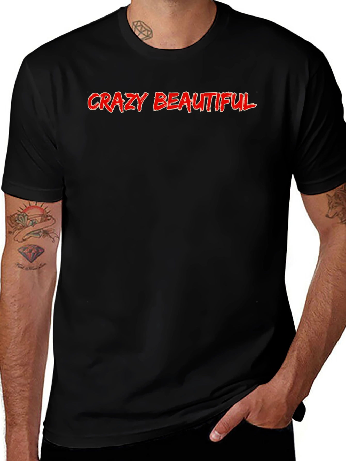 Crazy Beautiful Graphic Tee - Soft Cotton Black T-Shirt