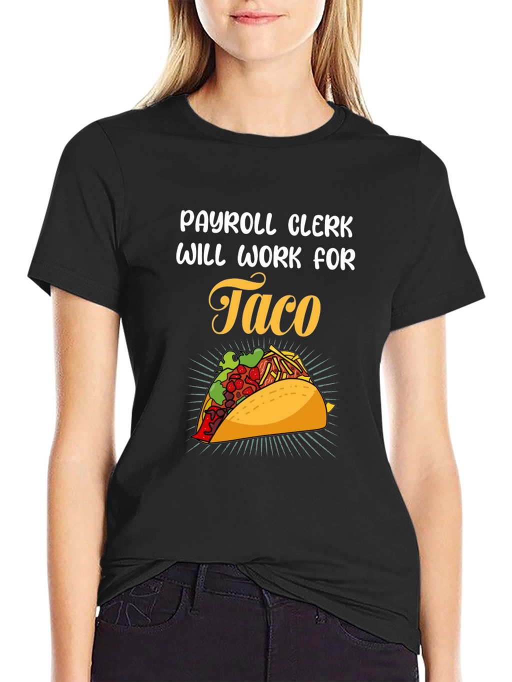 Payroll Clerk Taco Lover Black T-Shirt