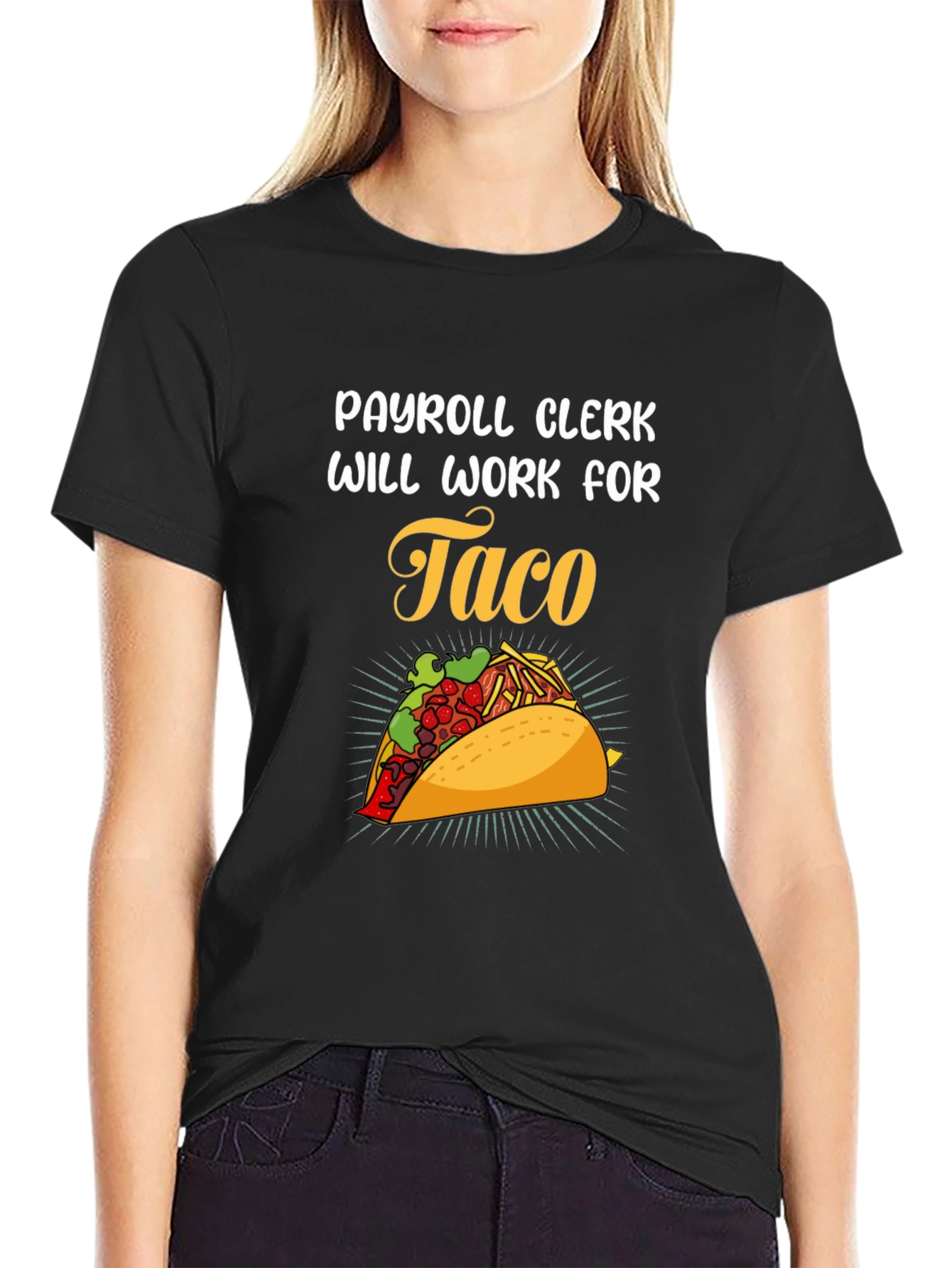 Payroll Clerk Taco Lover Black T-Shirt