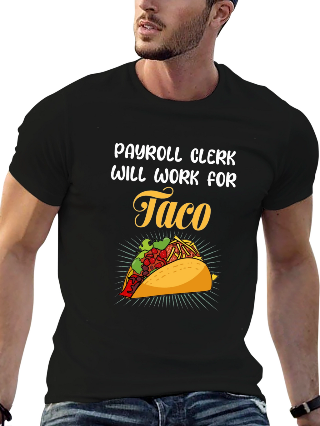 Payroll Clerk Taco Lover Black T-Shirt