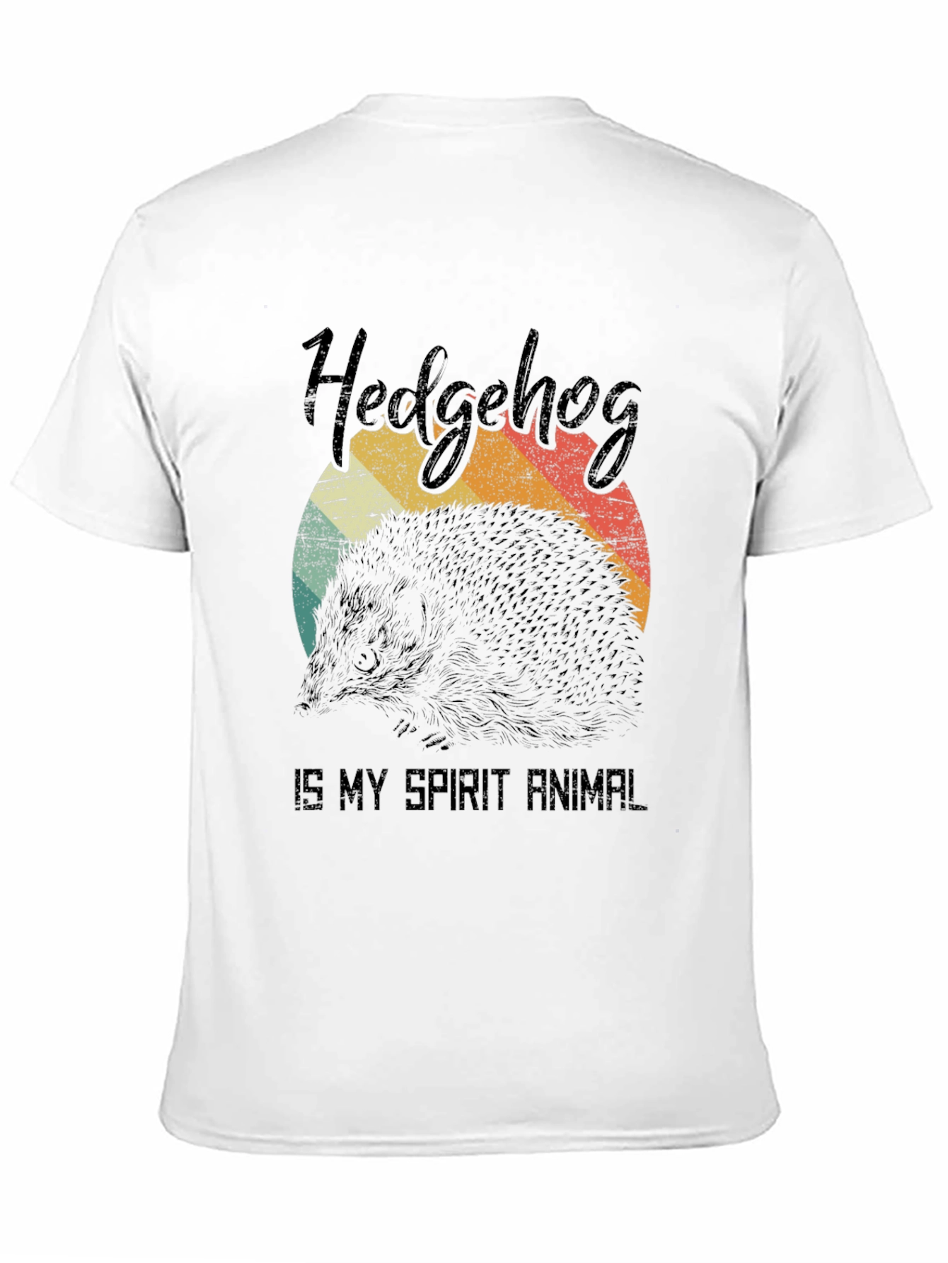 Hedgehog Spirit Animal Graphic Tee - Black Cotton Comfort