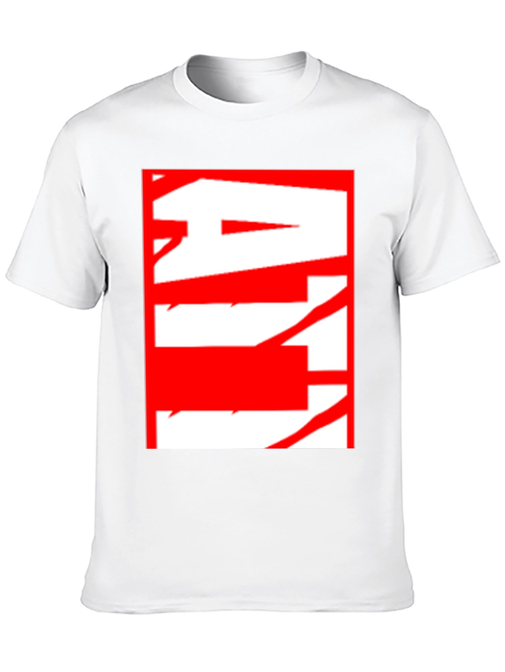 Abstract Red & White Graphic Black T-Shirt