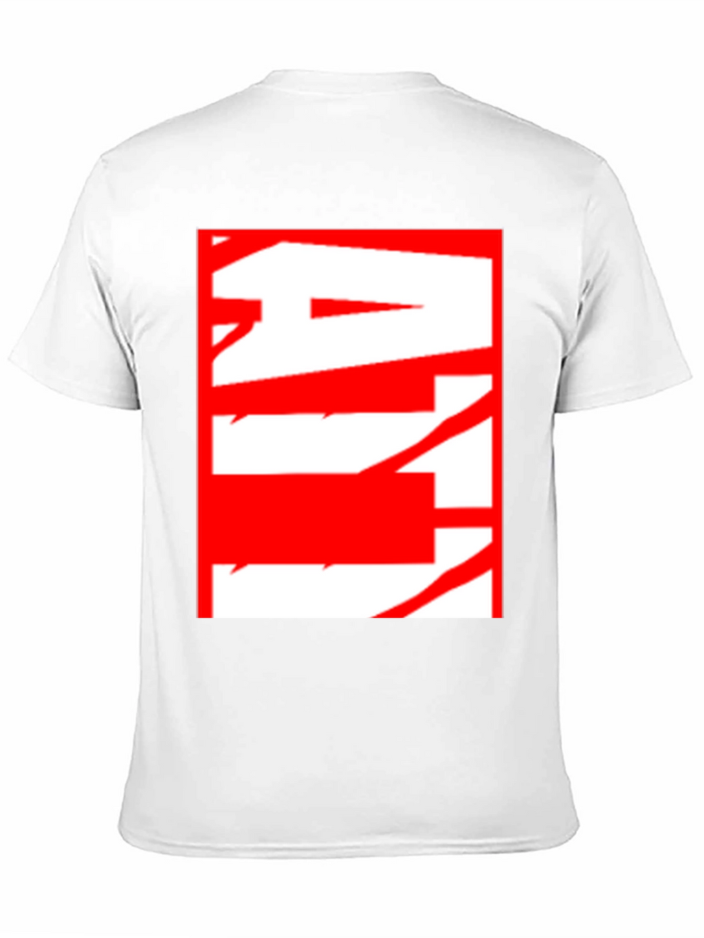 Abstract Red & White Graphic Black T-Shirt