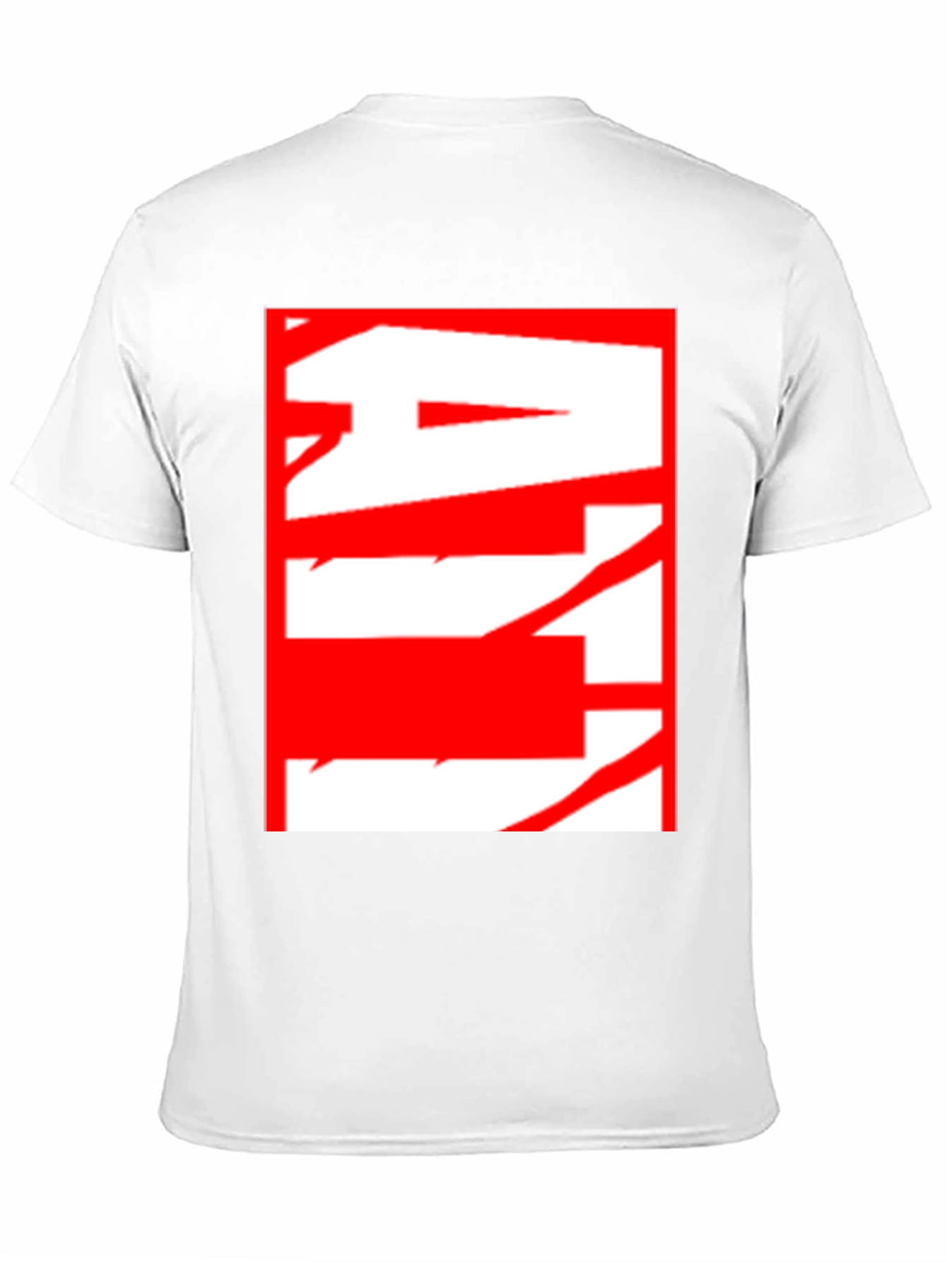 Abstract Red & White Graphic Black T-Shirt