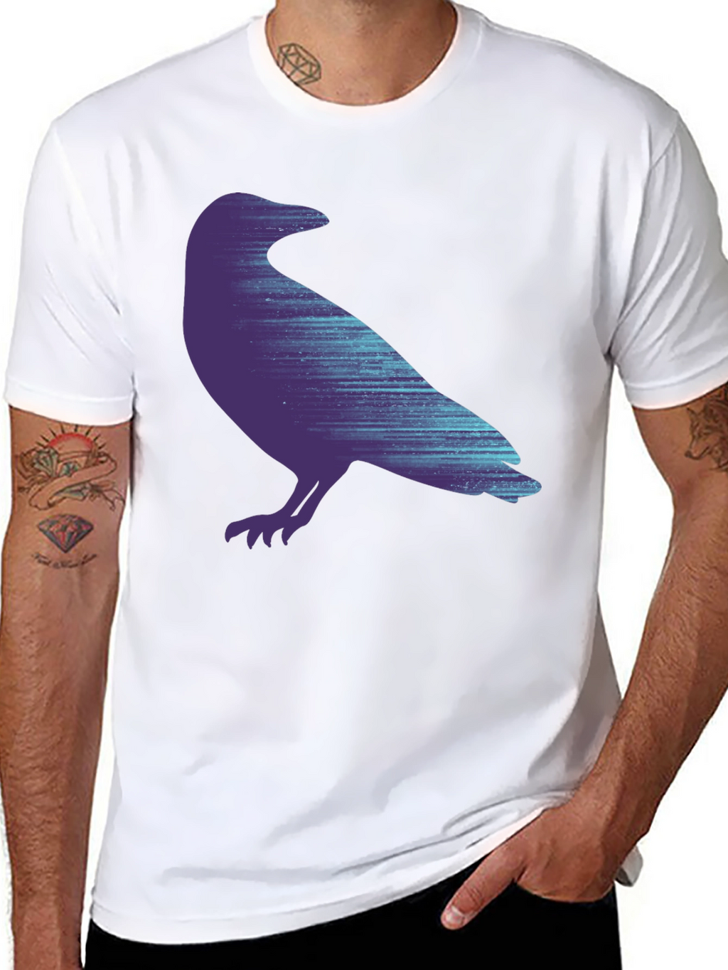 Raven Graphic Print Black T-Shirt
