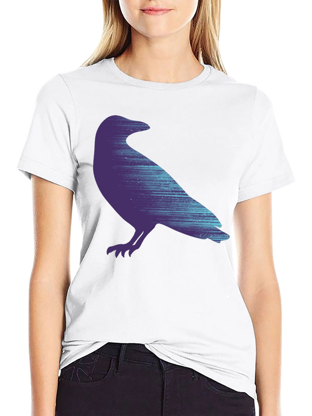 Raven Graphic Print Black T-Shirt