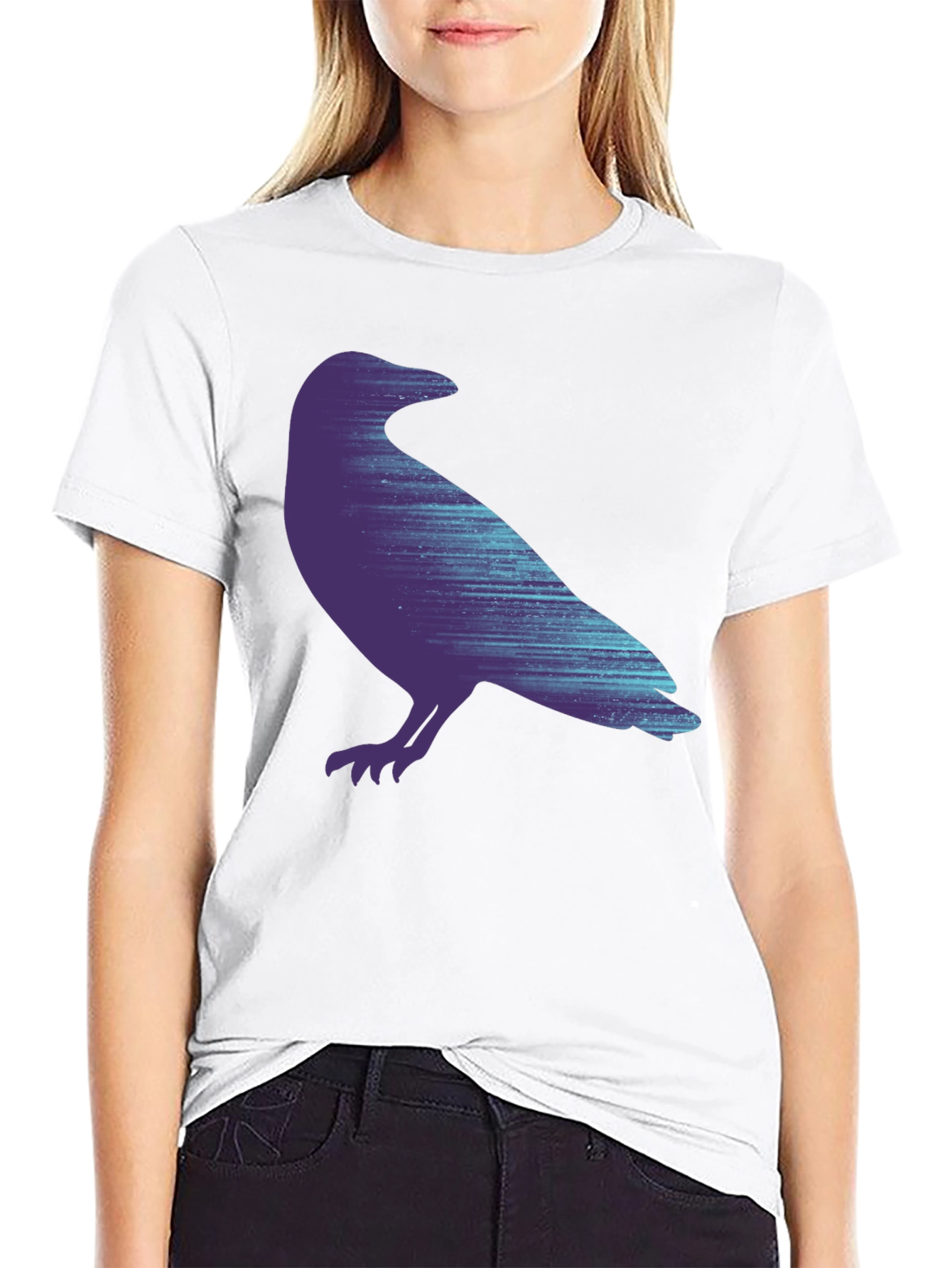 Raven Graphic Print Black T-Shirt