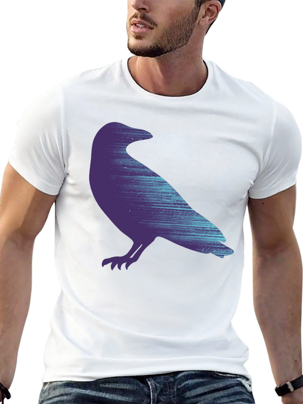 Raven Graphic Print Black T-Shirt