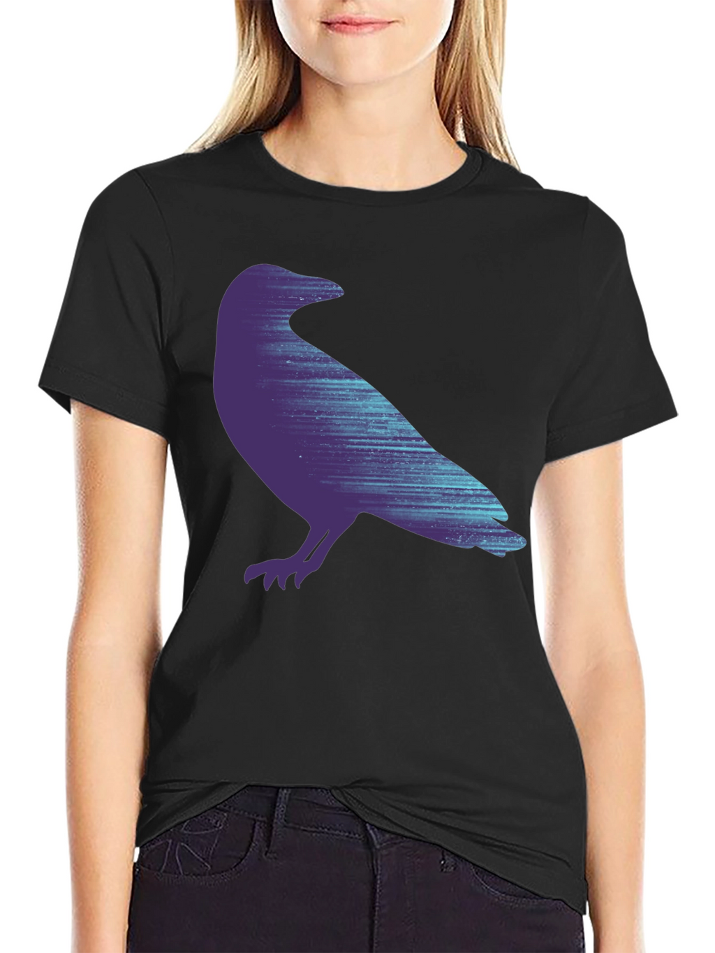 Raven Graphic Print Black T-Shirt
