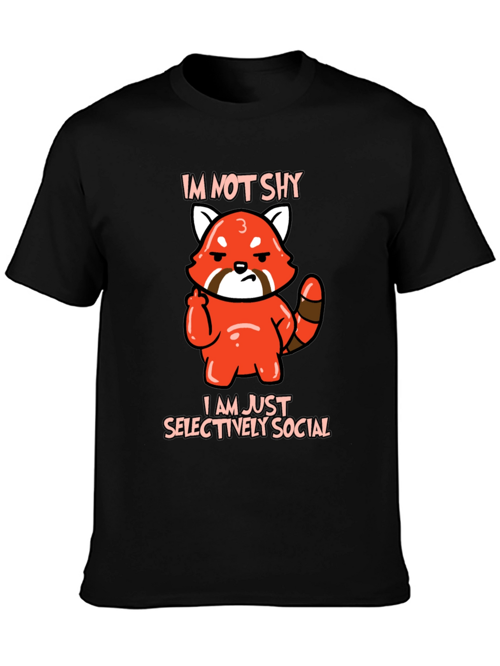 Sarcastic Red Panda Graphic Tee - Im Not Shy