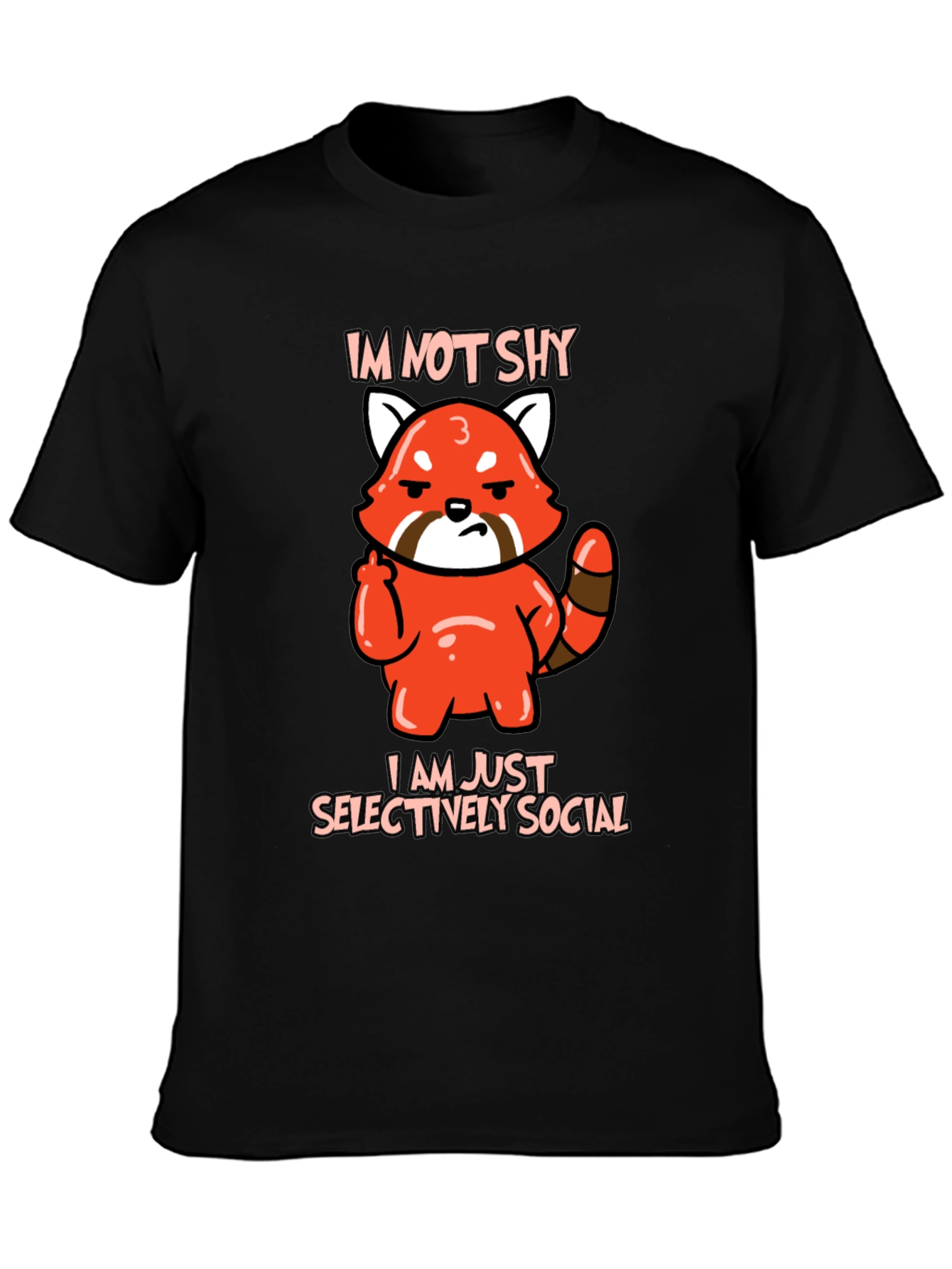 Sarcastic Red Panda Graphic Tee - Im Not Shy