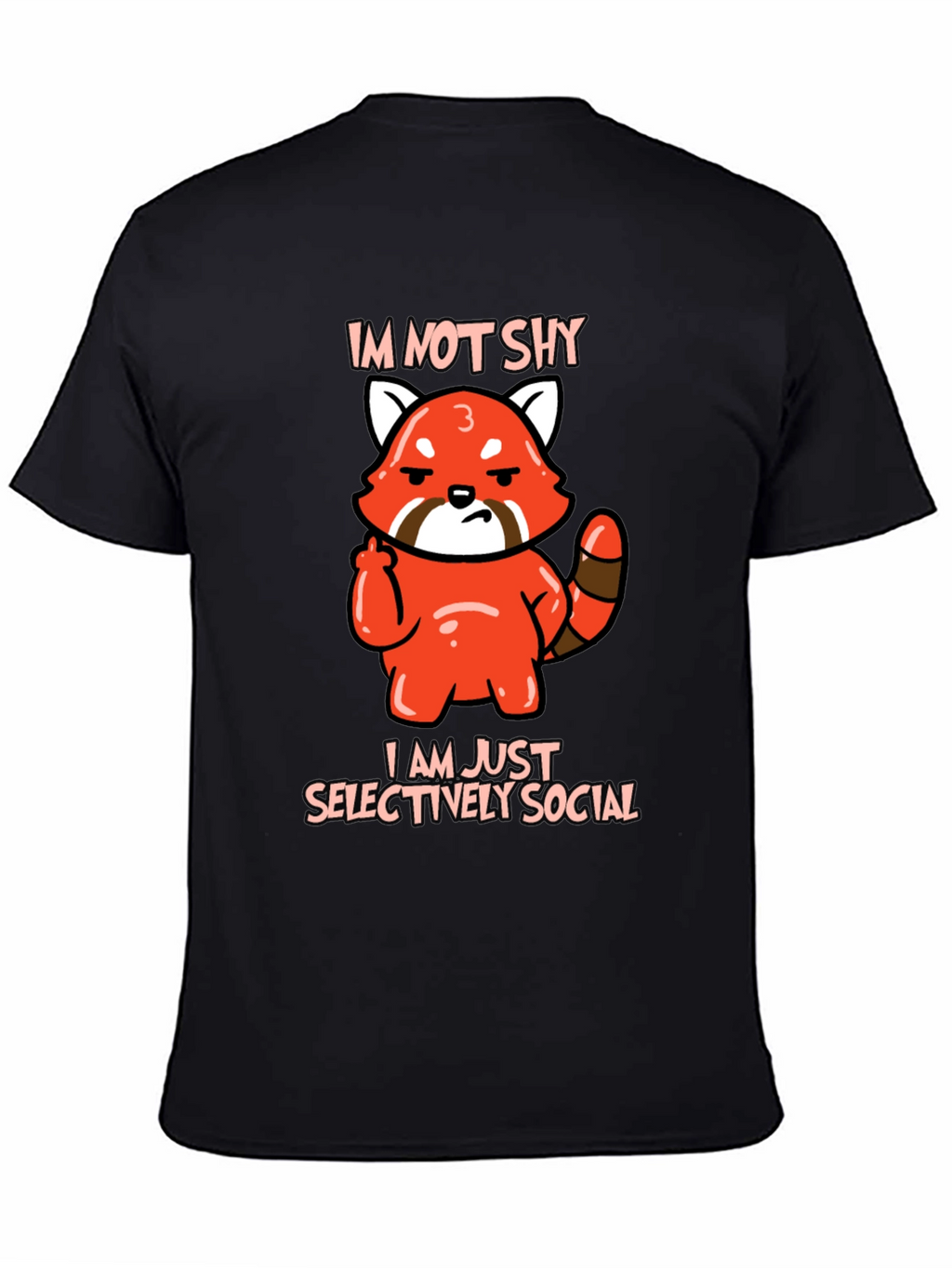 Sarcastic Red Panda Graphic Tee - Im Not Shy