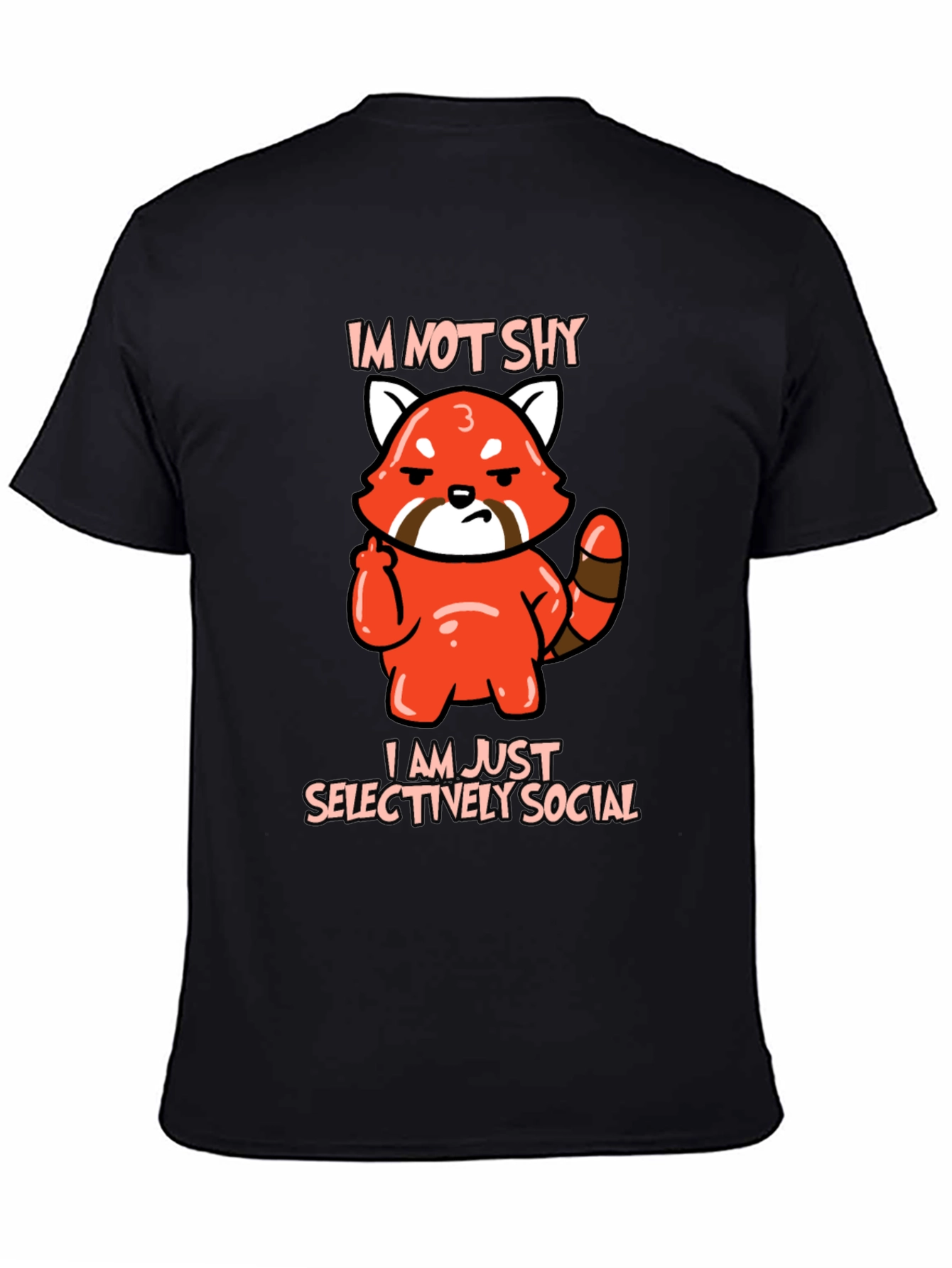 Sarcastic Red Panda Graphic Tee - Im Not Shy