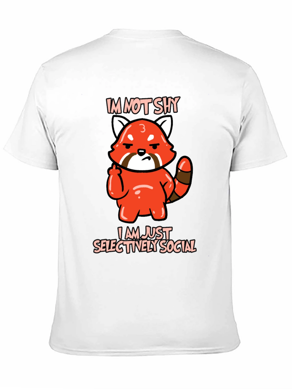 Sarcastic Red Panda Graphic Tee - Im Not Shy