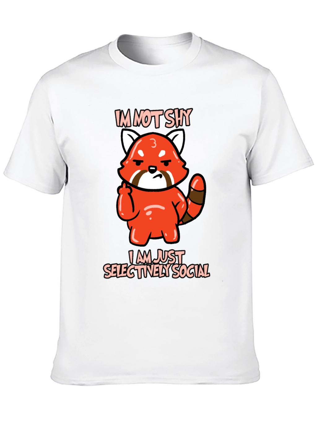 Sarcastic Red Panda Graphic Tee - Im Not Shy