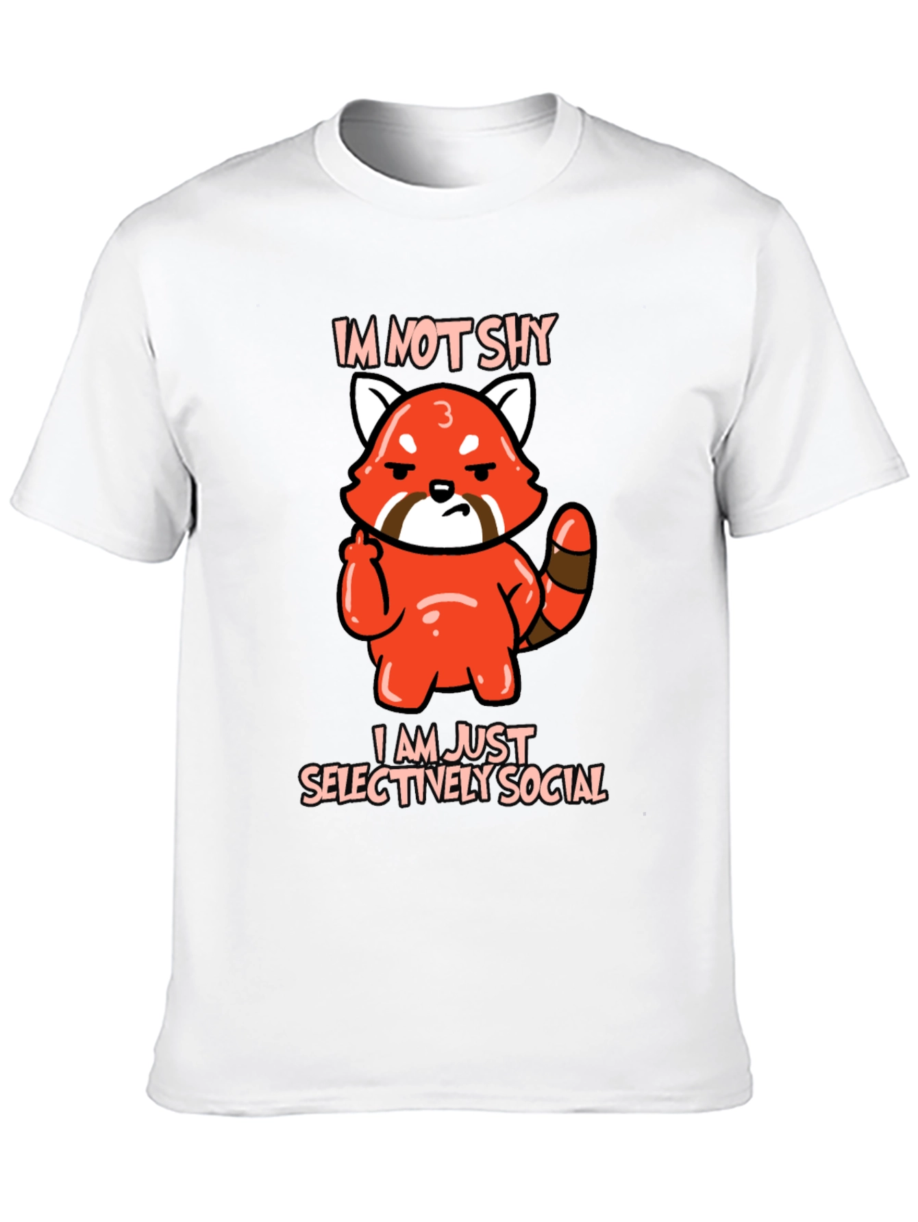Sarcastic Red Panda Graphic Tee - Im Not Shy