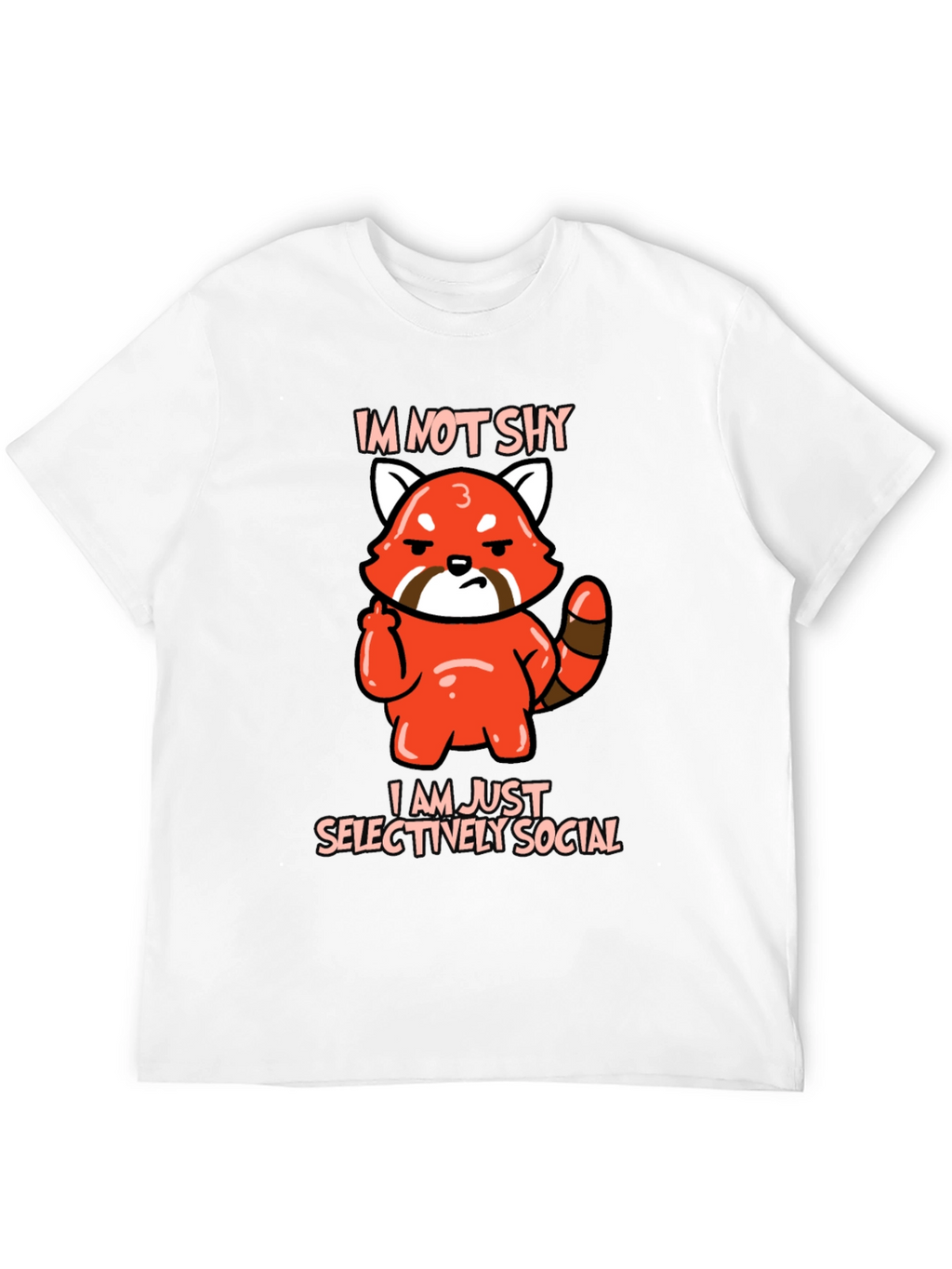 Sarcastic Red Panda Graphic Tee - Im Not Shy