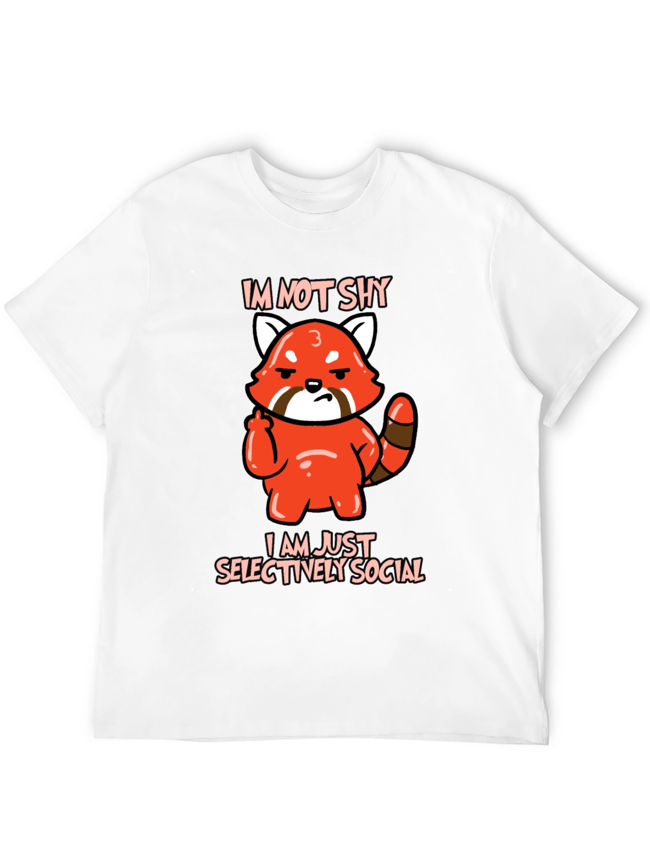 Sarcastic Red Panda Graphic Tee - Im Not Shy