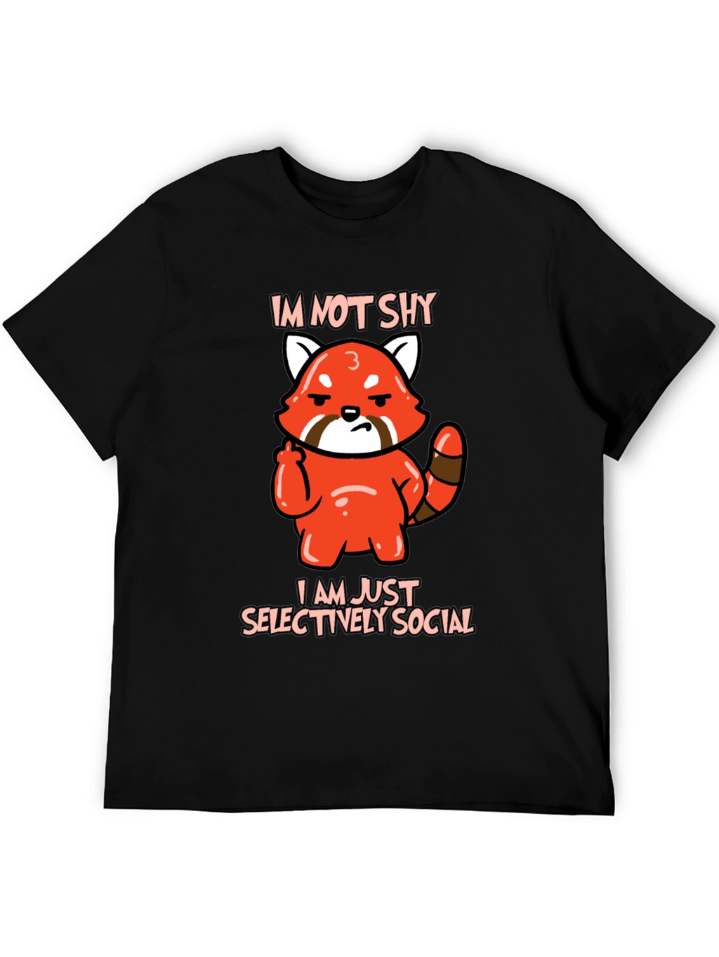 Sarcastic Red Panda Graphic Tee - Im Not Shy