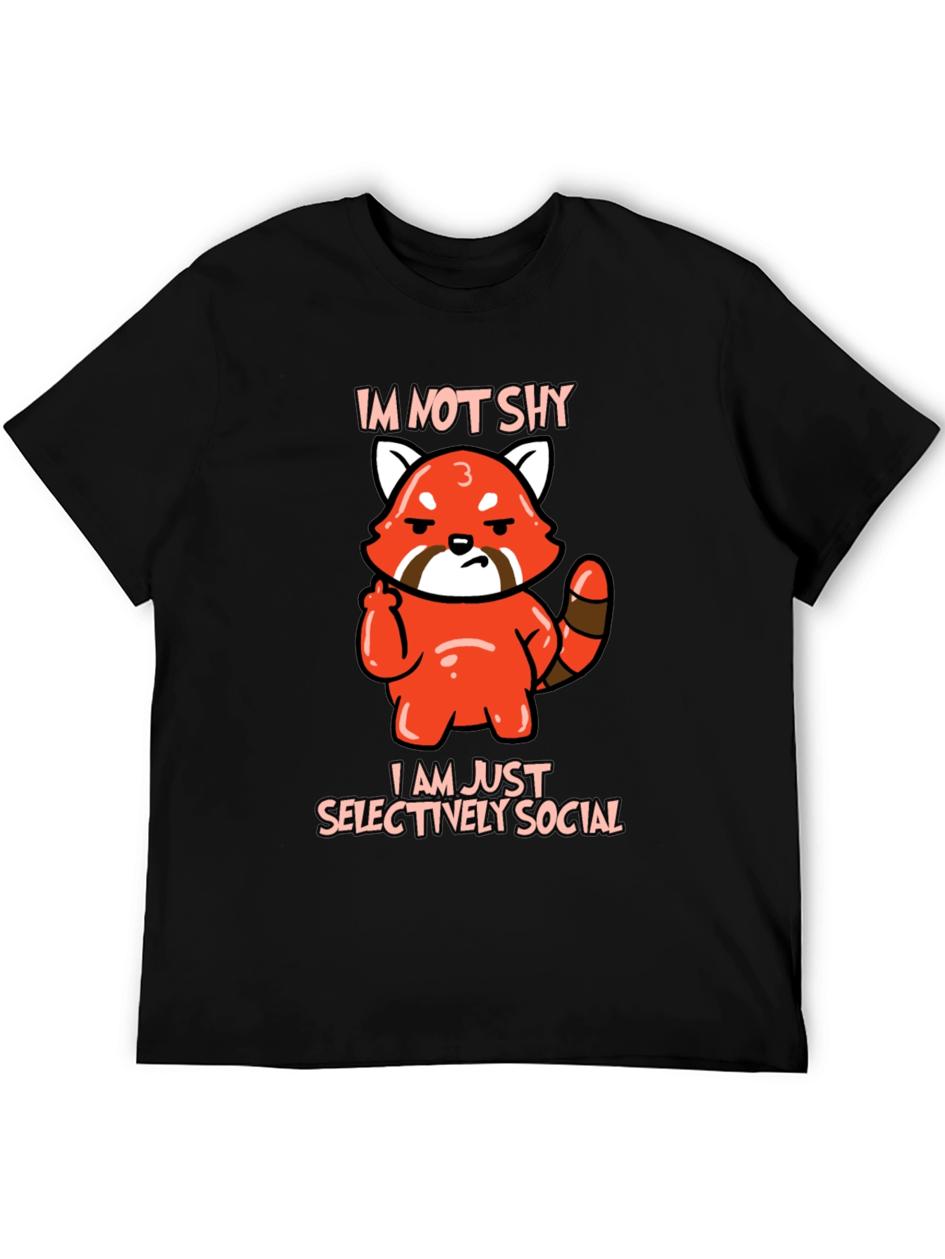 Sarcastic Red Panda Graphic Tee - Im Not Shy