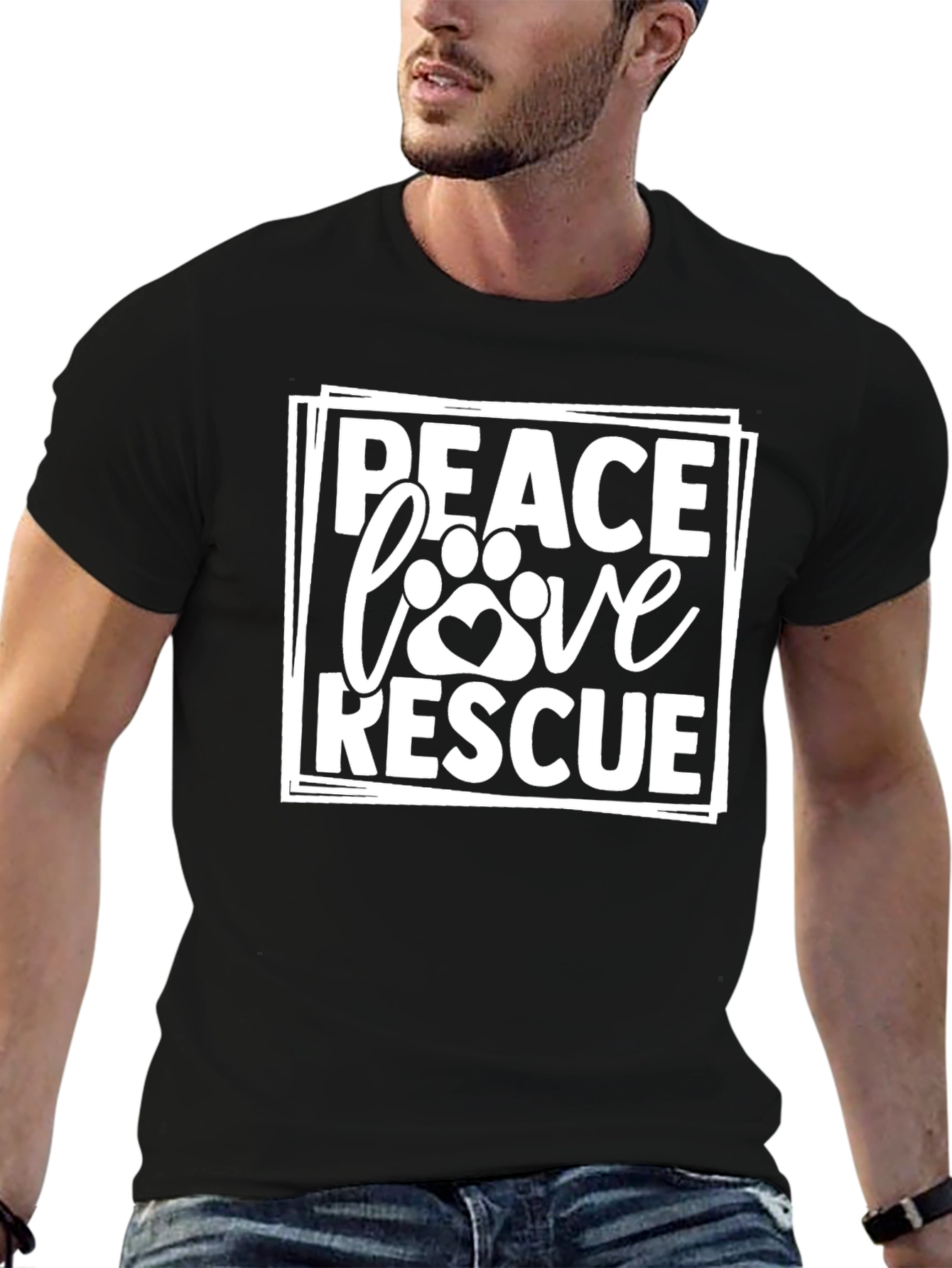 Peace Love Rescue Graphic Tee