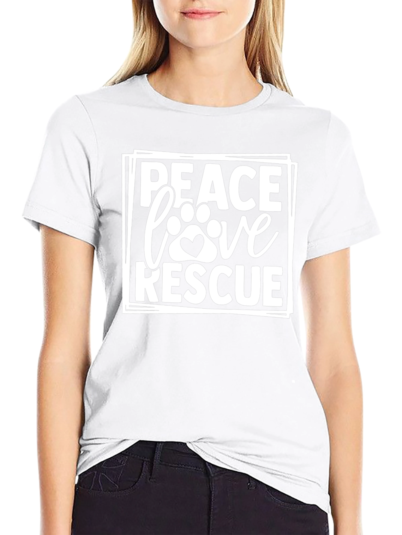 Peace Love Rescue Graphic Tee