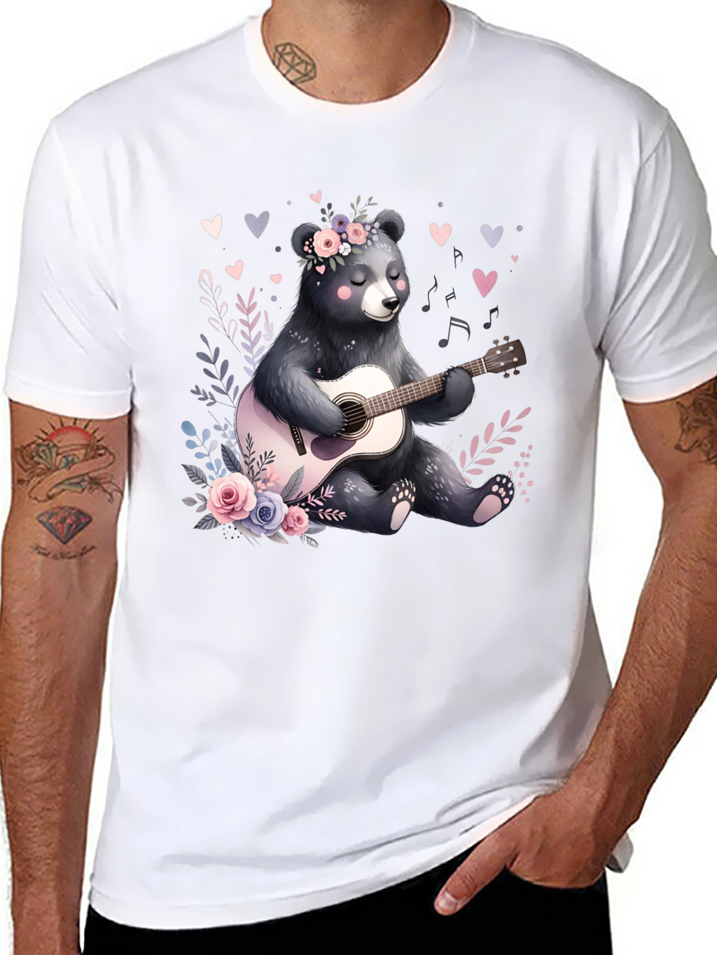 Bear Guitarist Graphic Tee