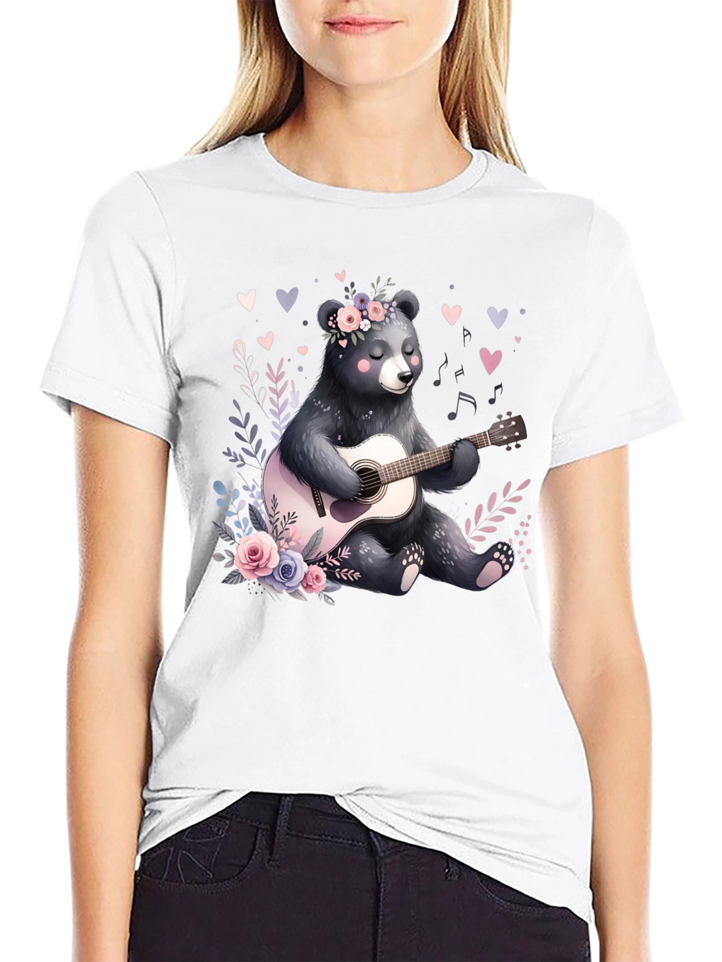 Bear Guitarist Graphic Tee