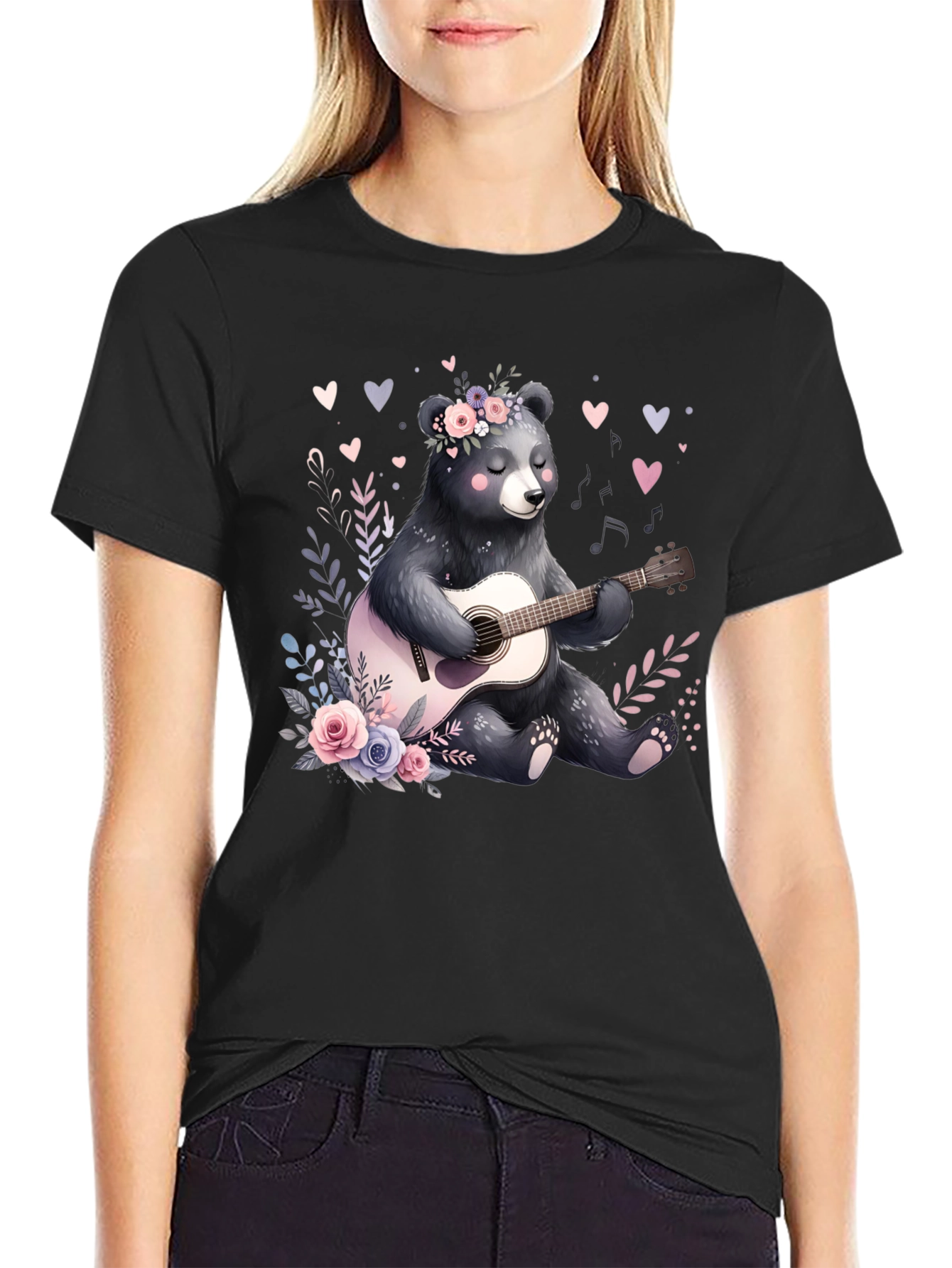 Bear Guitarist Graphic Tee