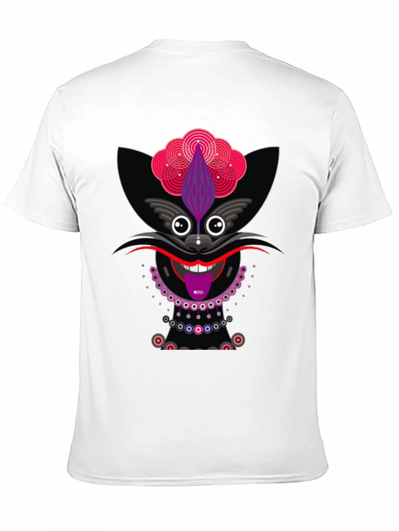Funky Cat Graphic Tee - Black Cotton T-Shirt
