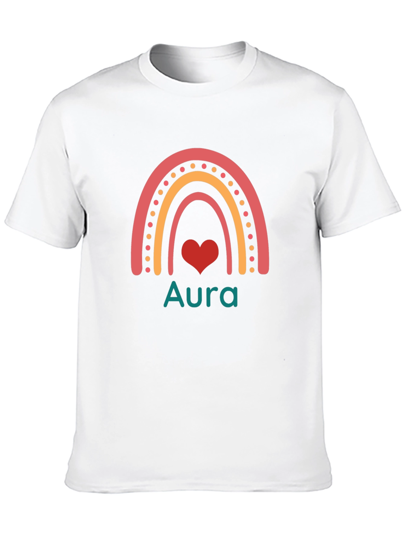 Aura Rainbow Heart Graphic T-Shirt