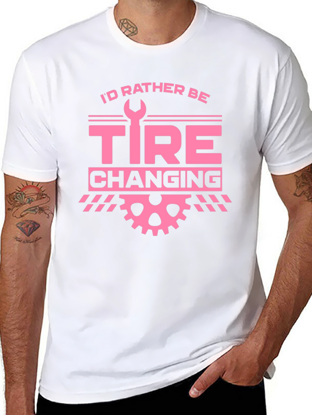 Id Rather Be Tire Changing Graphic T-Shirt