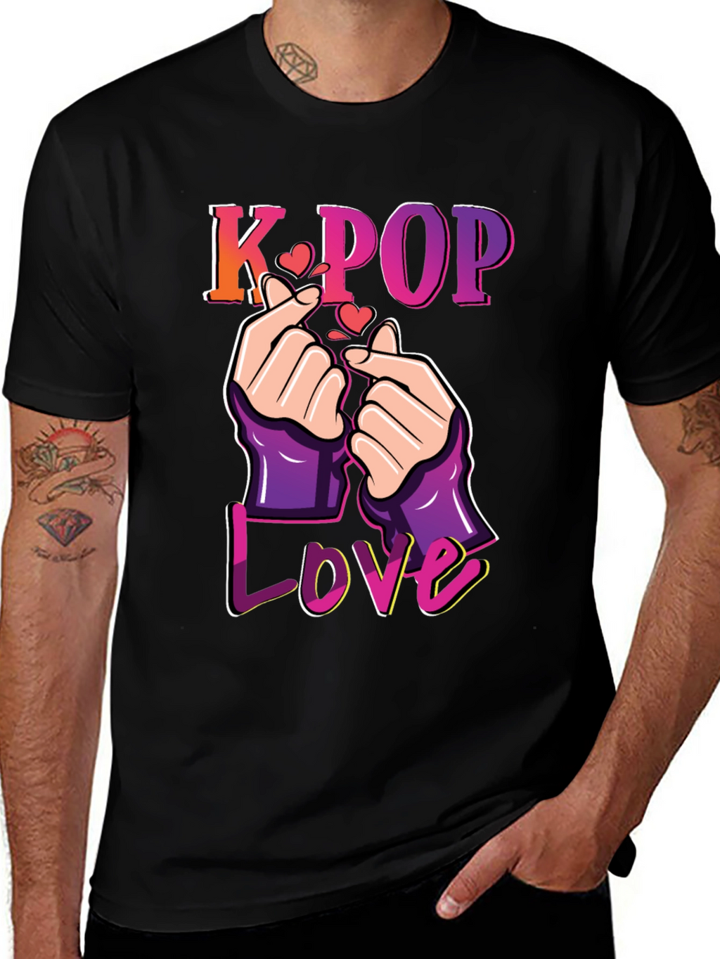 K-Pop Love T-Shirt Finger Heart