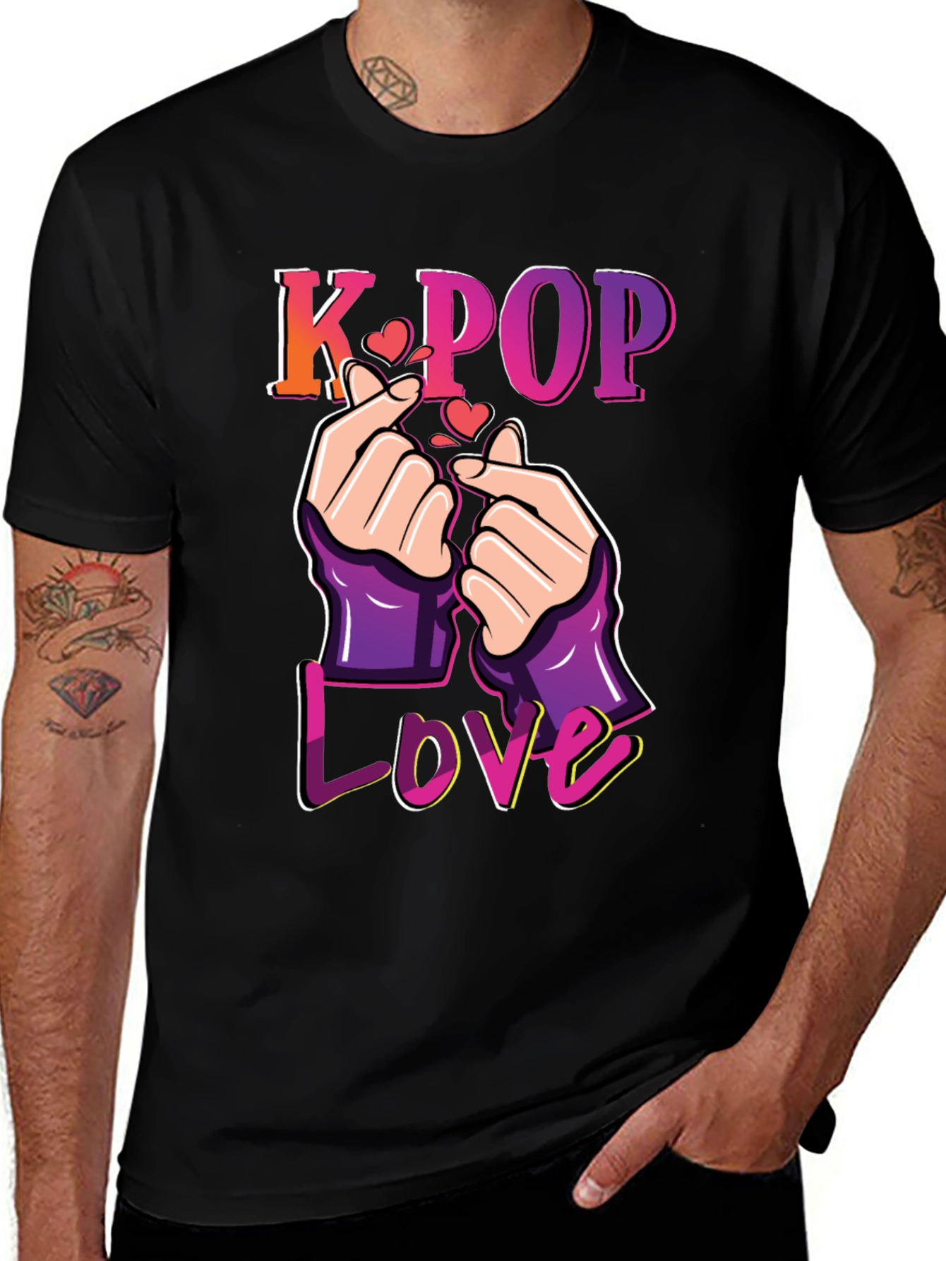 K-Pop Love T-Shirt Finger Heart