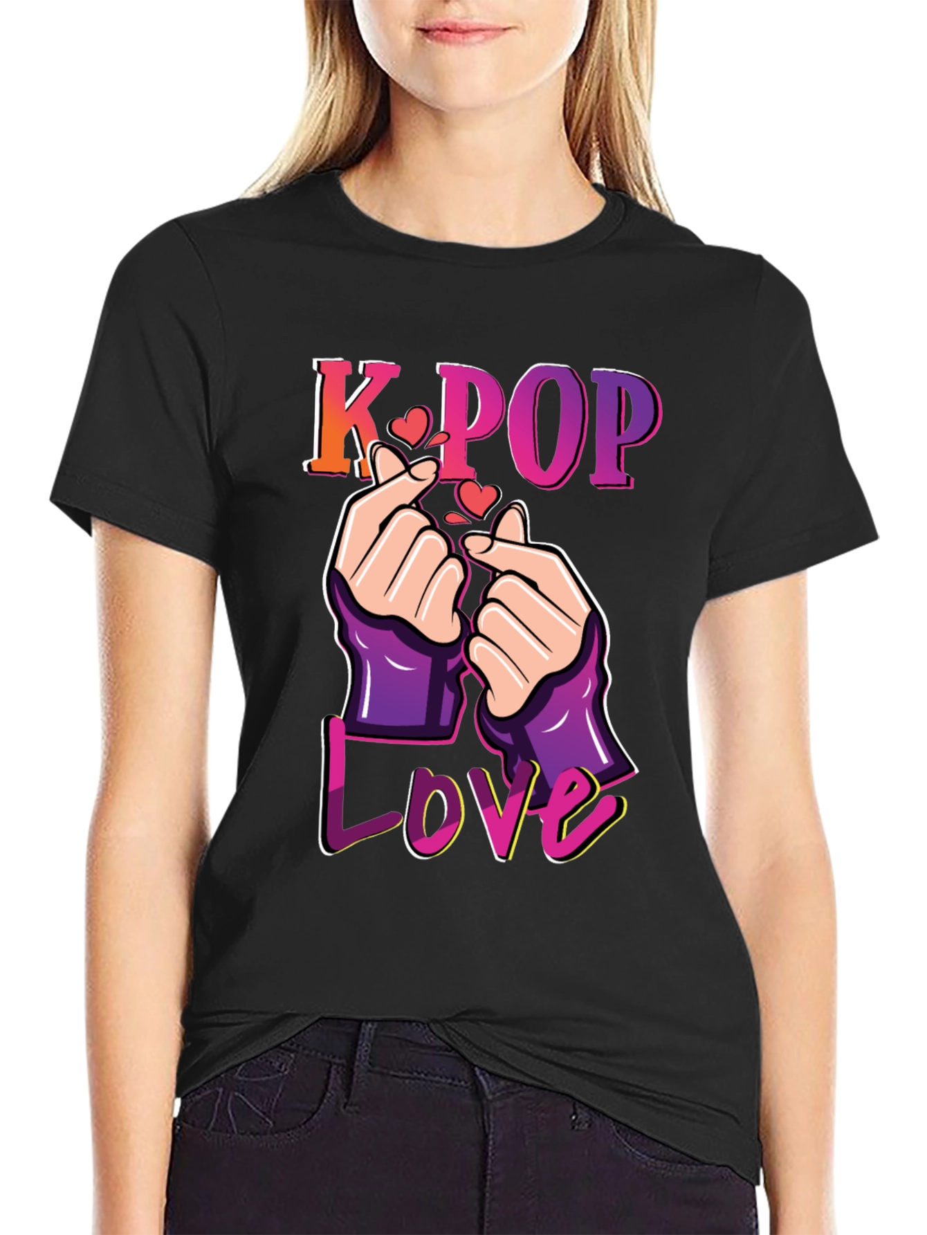 K-Pop Love T-Shirt Finger Heart